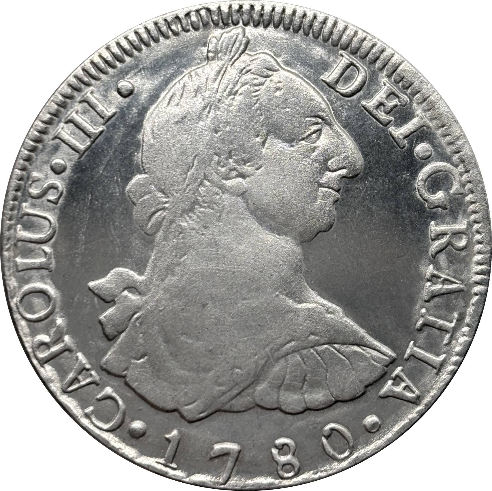 Mexico Peru 1780 1805 8 Reales Charles III IIII Colonial Milled Coinage Silver Plated Metal Replica Coin Commemorative Medal,Historical Collectible Art Craft For Enthusiasts