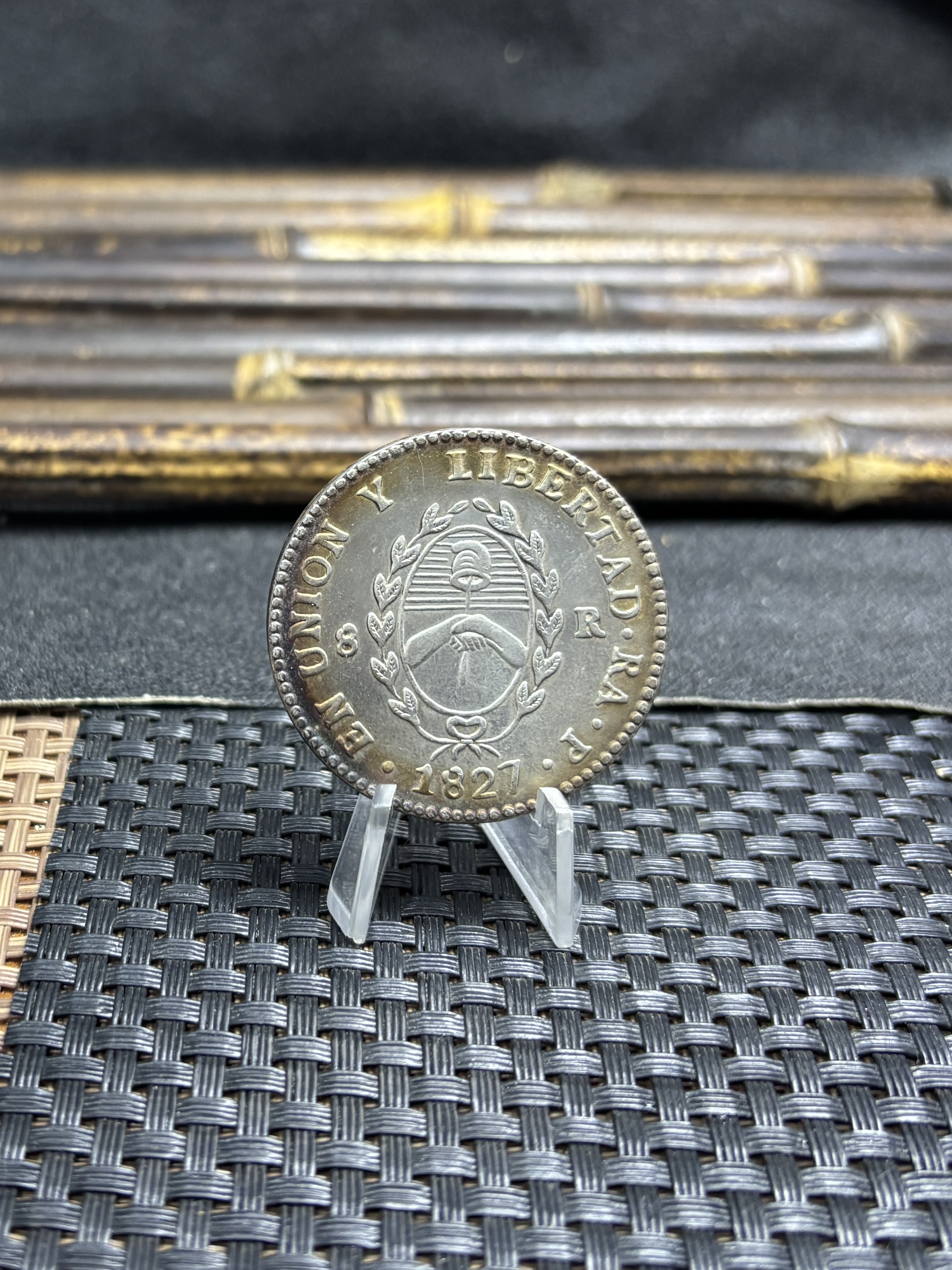 Argentina 1826 1827 1831 1835 1836 8 Reales Provincias del Rio de la Silver Plated Metal  Replica Coin Commemorative Medal,Historical Collectible Art Craft For Enthusiasts