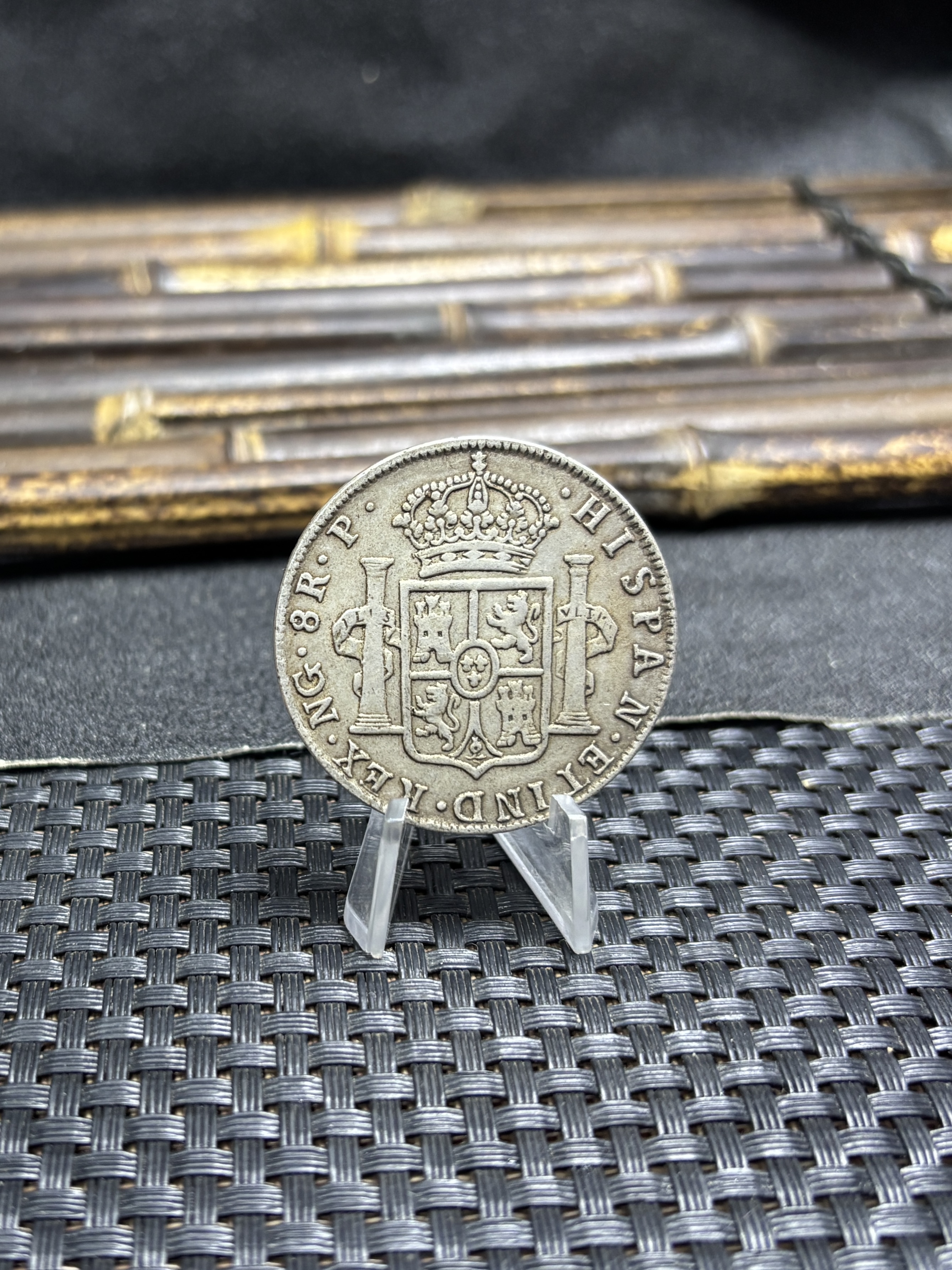 Mexico Peru 1780 1805 8 Reales Charles III IIII Colonial Milled Coinage Silver Plated Metal Replica Coin Commemorative Medal,Historical Collectible Art Craft For Enthusiasts