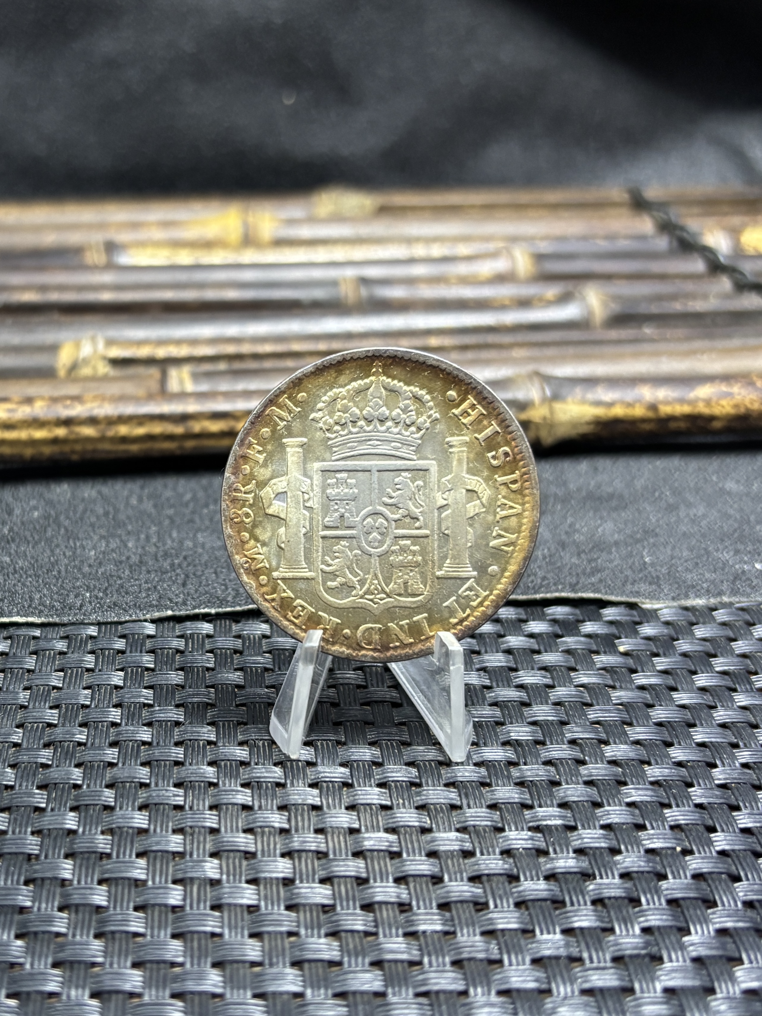 Mexico Peru 1780 1805 8 Reales Charles III IIII Colonial Milled Coinage Silver Plated Metal Replica Coin Commemorative Medal,Historical Collectible Art Craft For Enthusiasts
