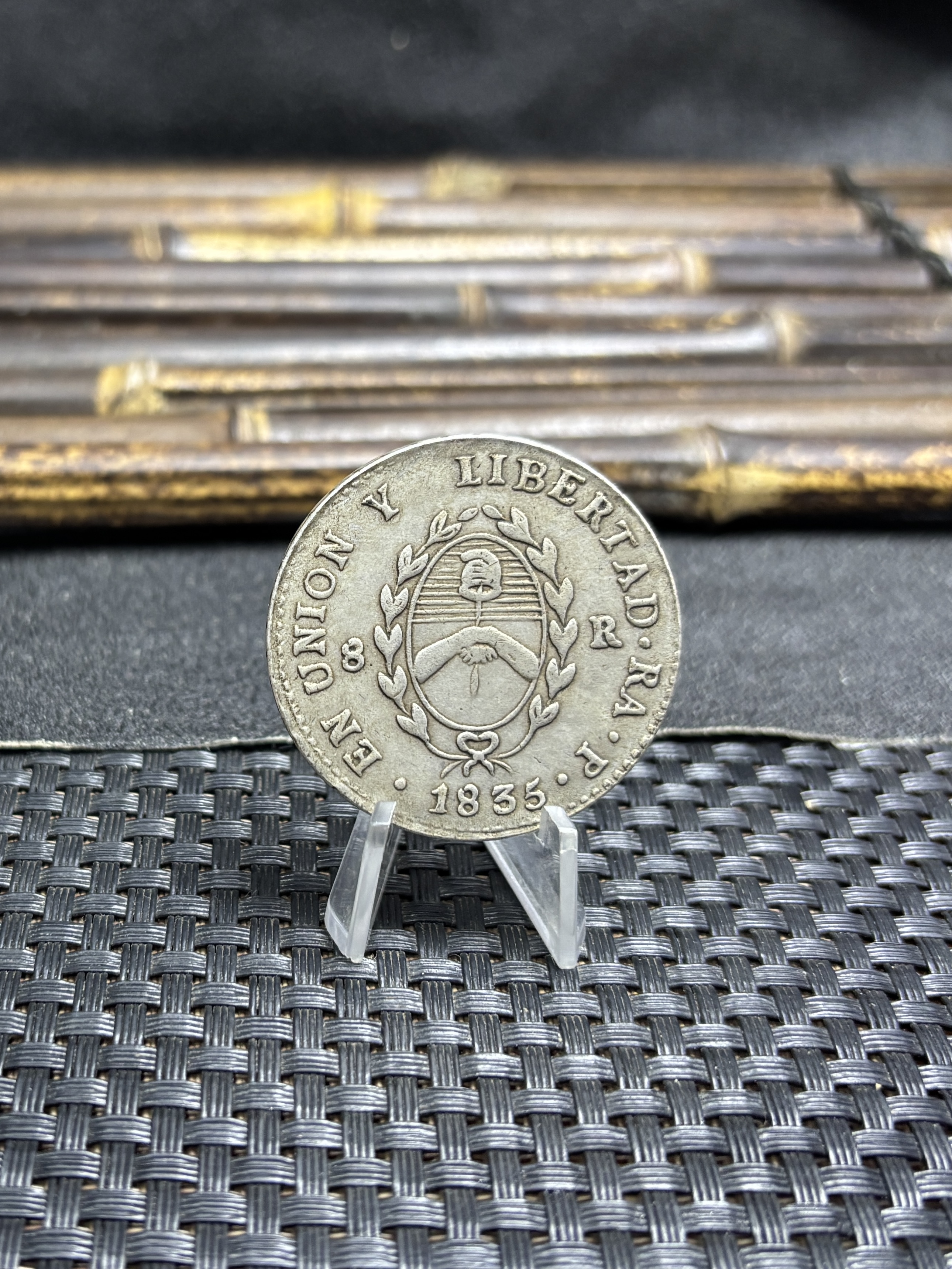 Argentina 1826 1827 1831 1835 1836 8 Reales Provincias del Rio de la Silver Plated Metal  Replica Coin Commemorative Medal,Historical Collectible Art Craft For Enthusiasts