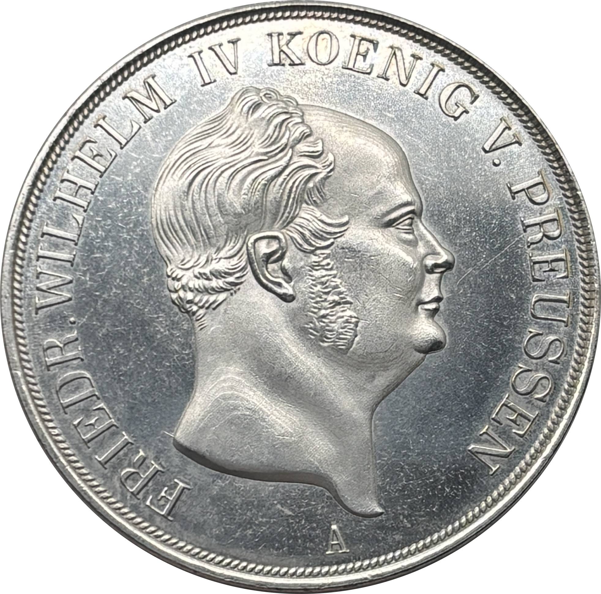German States Kingdom of Prussia 2 Thaler / 3 1/2 Gulden Friedrich Wilhelm IV 1855 Plated Silver Replica Coin Commemorative Medal,Historical Collectible Art Craft For Enthusiasts