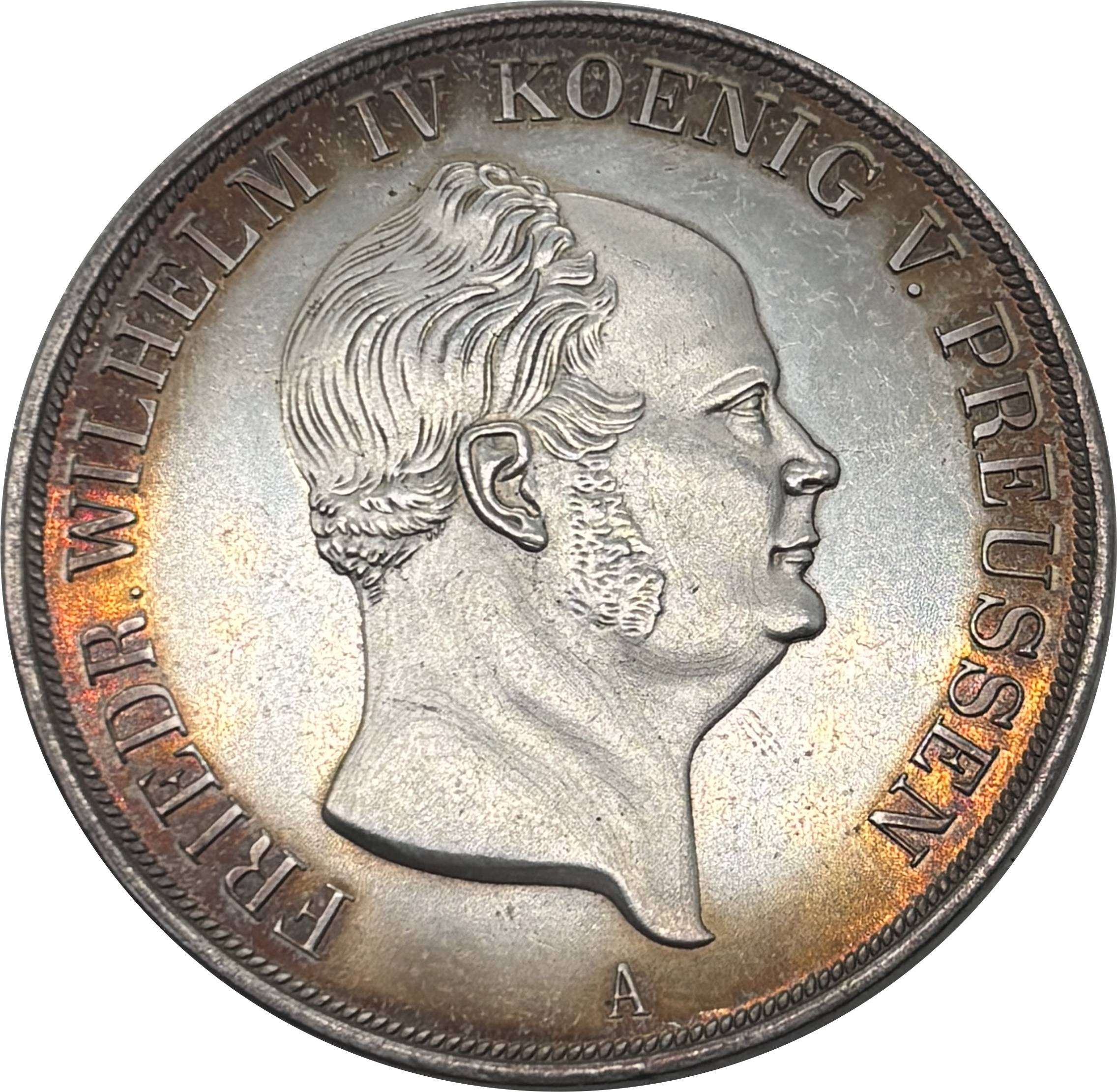 German States Kingdom of Prussia 2 Thaler / 3 1/2 Gulden Friedrich Wilhelm IV 1855 Plated Silver Replica Coin Commemorative Medal,Historical Collectible Art Craft For Enthusiasts