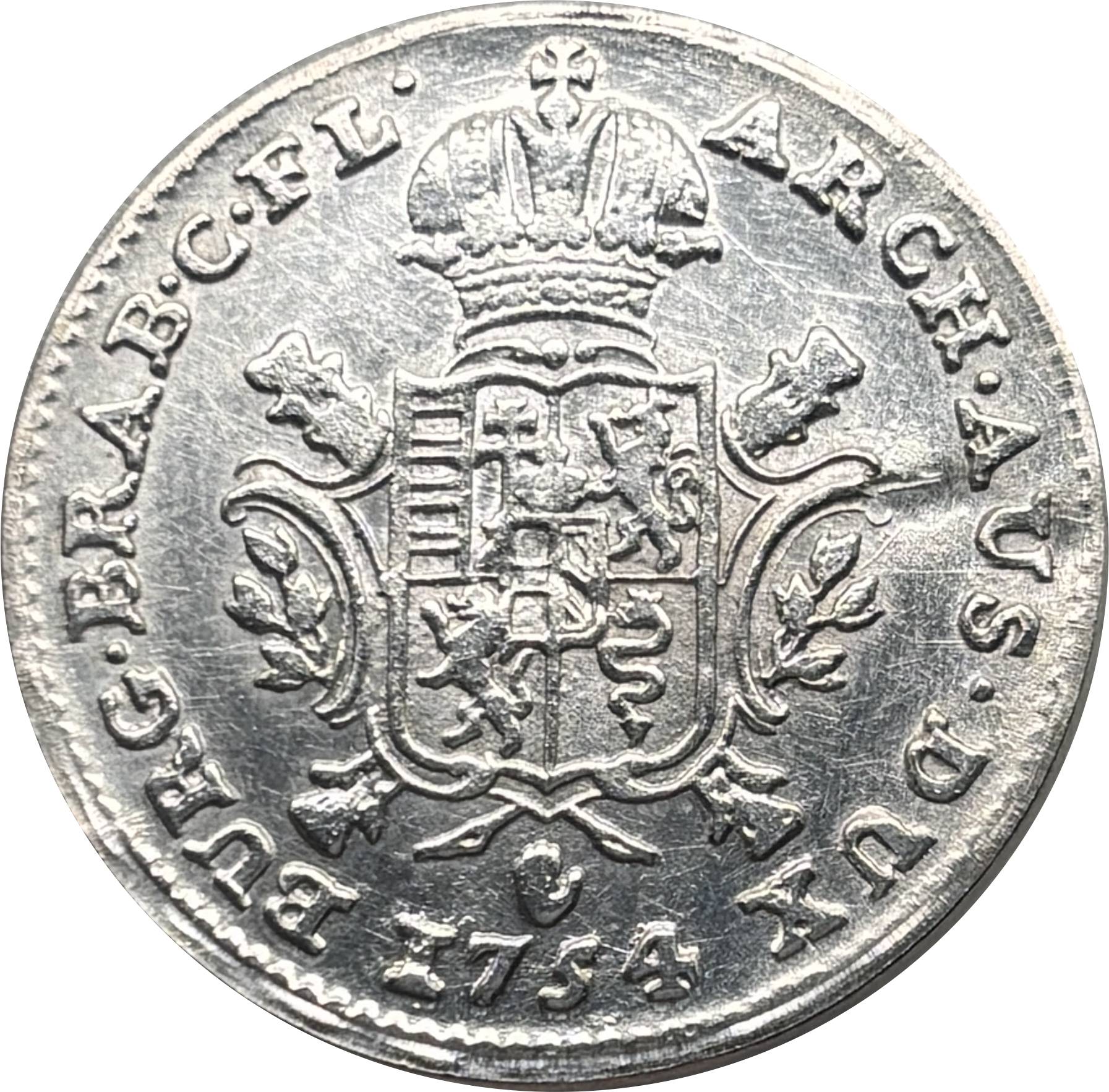 Austria 1754 1/2 Ducaton Maria Theresia Netherlands Silver Plated Metal Replica Coin Commemorative Medal,Historical Collectible Art Craft For Enthusiasts