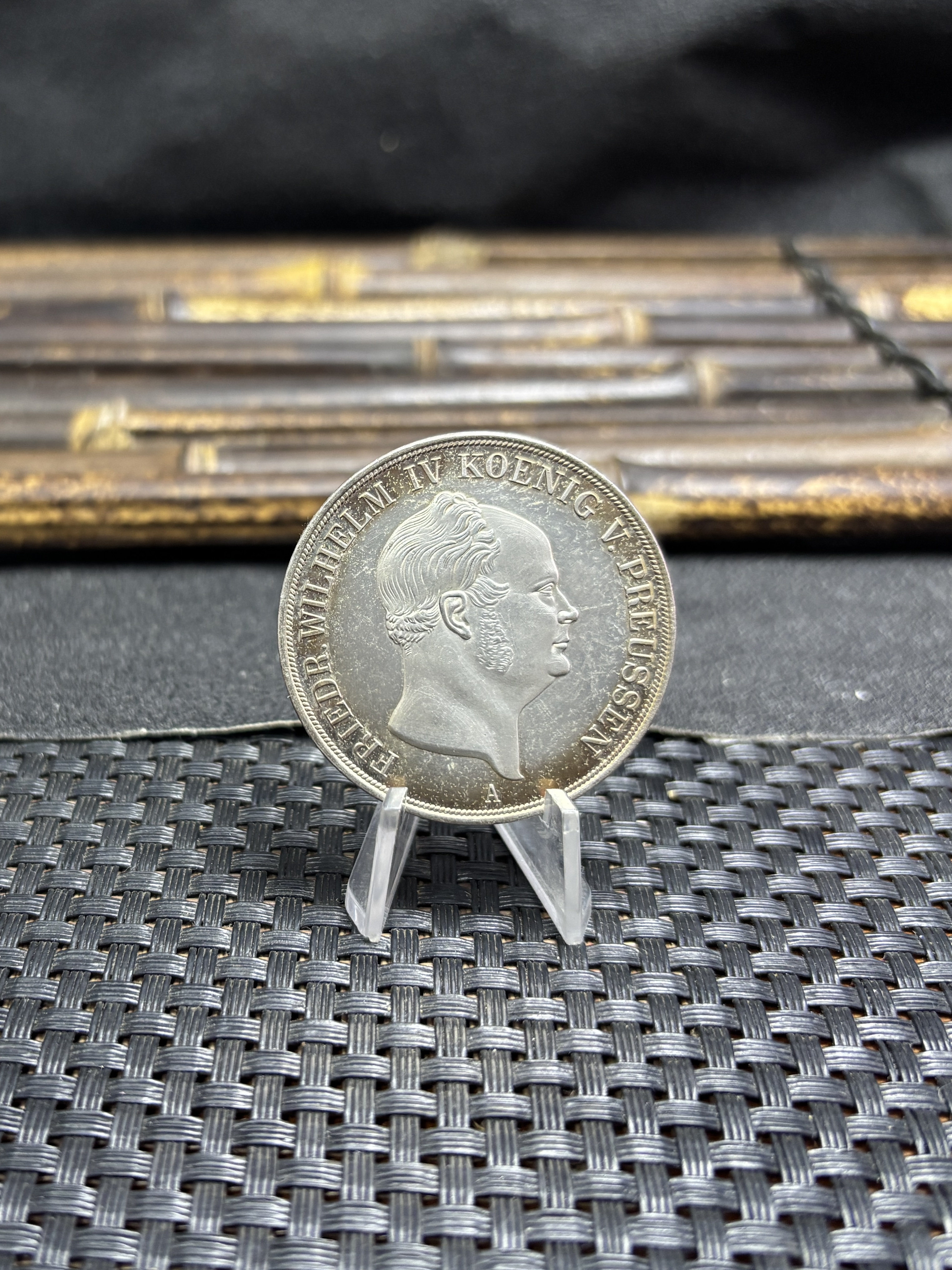 German States Kingdom of Prussia 2 Thaler / 3 1/2 Gulden Friedrich Wilhelm IV 1855 Plated Silver Replica Coin Commemorative Medal,Historical Collectible Art Craft For Enthusiasts