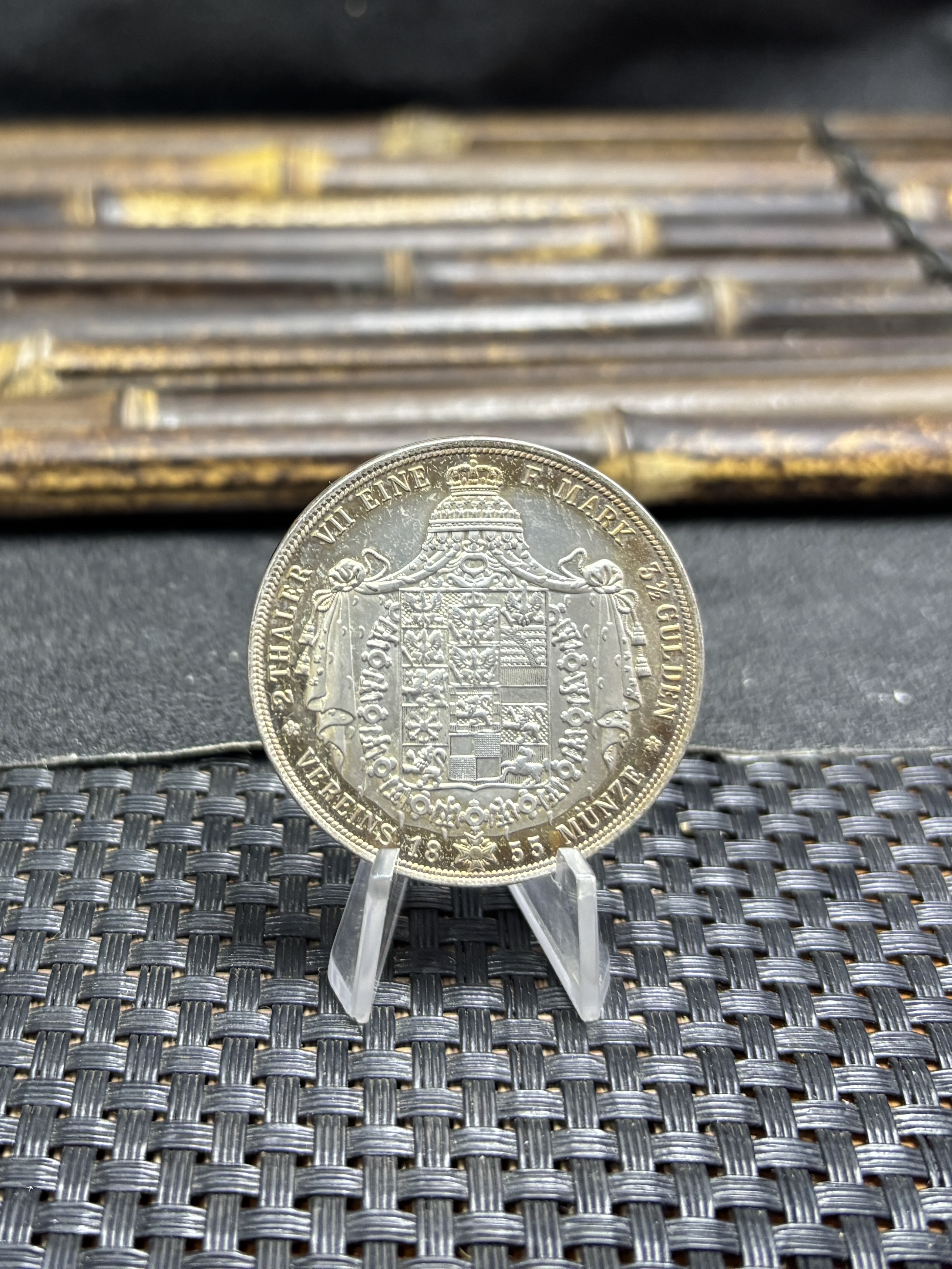 German States Kingdom of Prussia 2 Thaler / 3 1/2 Gulden Friedrich Wilhelm IV 1855 Plated Silver Replica Coin Commemorative Medal,Historical Collectible Art Craft For Enthusiasts