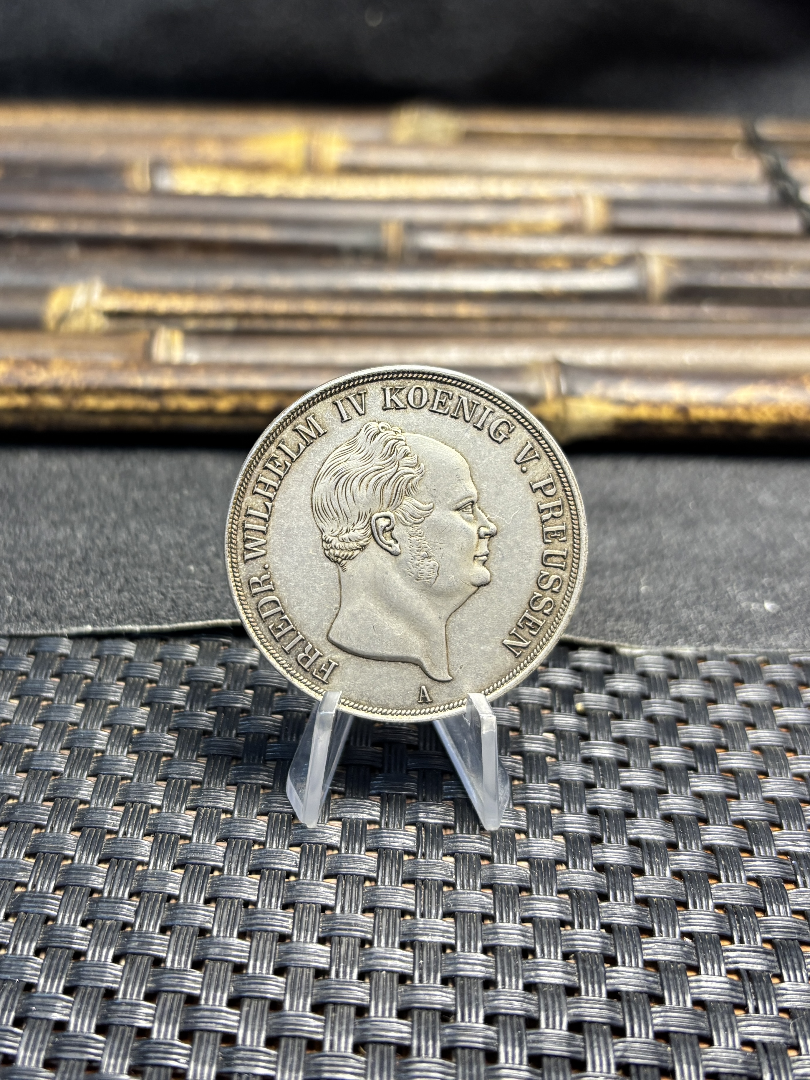 German States Kingdom of Prussia 2 Thaler / 3 1/2 Gulden Friedrich Wilhelm IV 1855 Plated Silver Replica Coin Commemorative Medal,Historical Collectible Art Craft For Enthusiasts