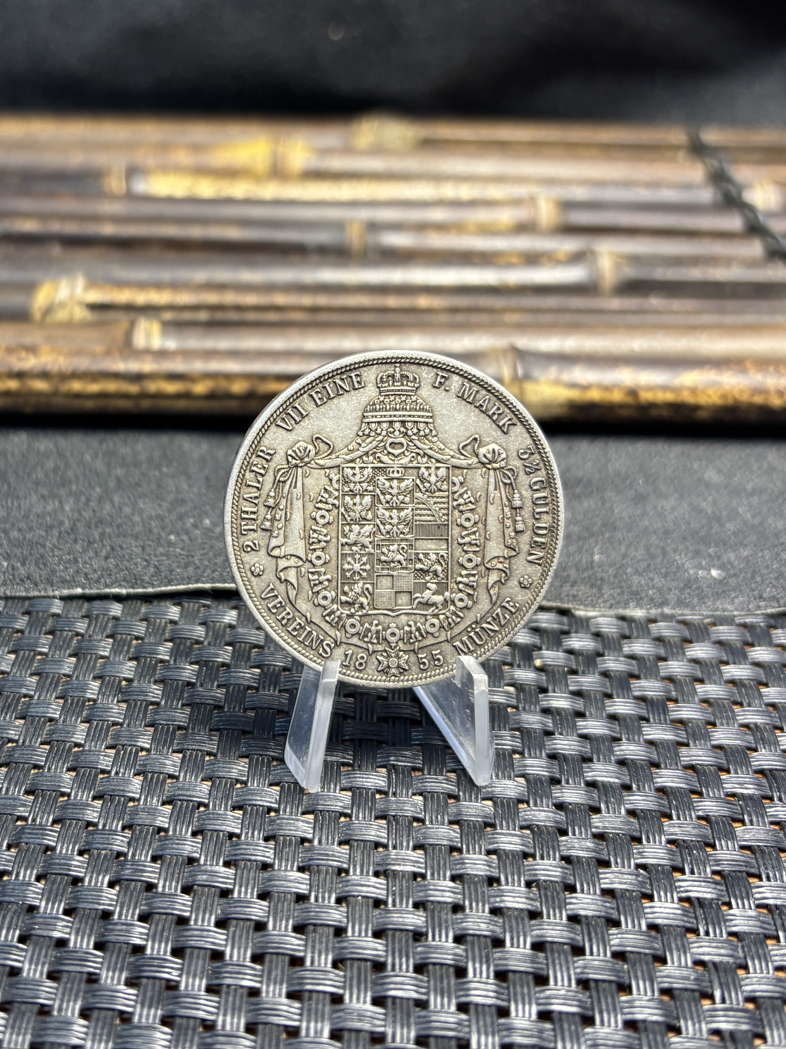 German States Kingdom of Prussia 2 Thaler / 3 1/2 Gulden Friedrich Wilhelm IV 1855 Plated Silver Replica Coin Commemorative Medal,Historical Collectible Art Craft For Enthusiasts