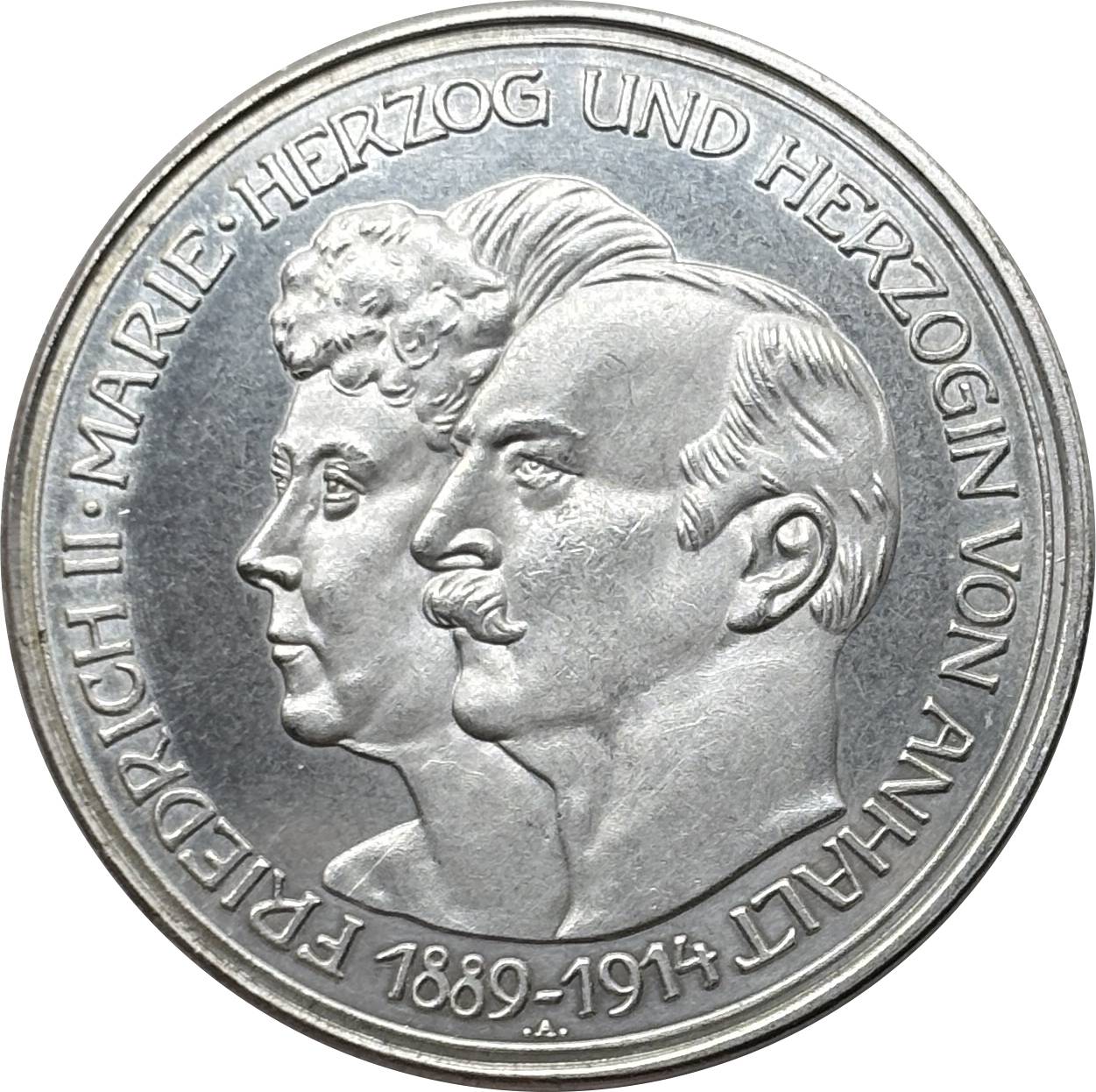 German States 1889 1914 5 Mark Frederick II Wedding Silver Plated Replica Coin Commemorative Medal,Historical Collectible Art Craft For Enthusiasts