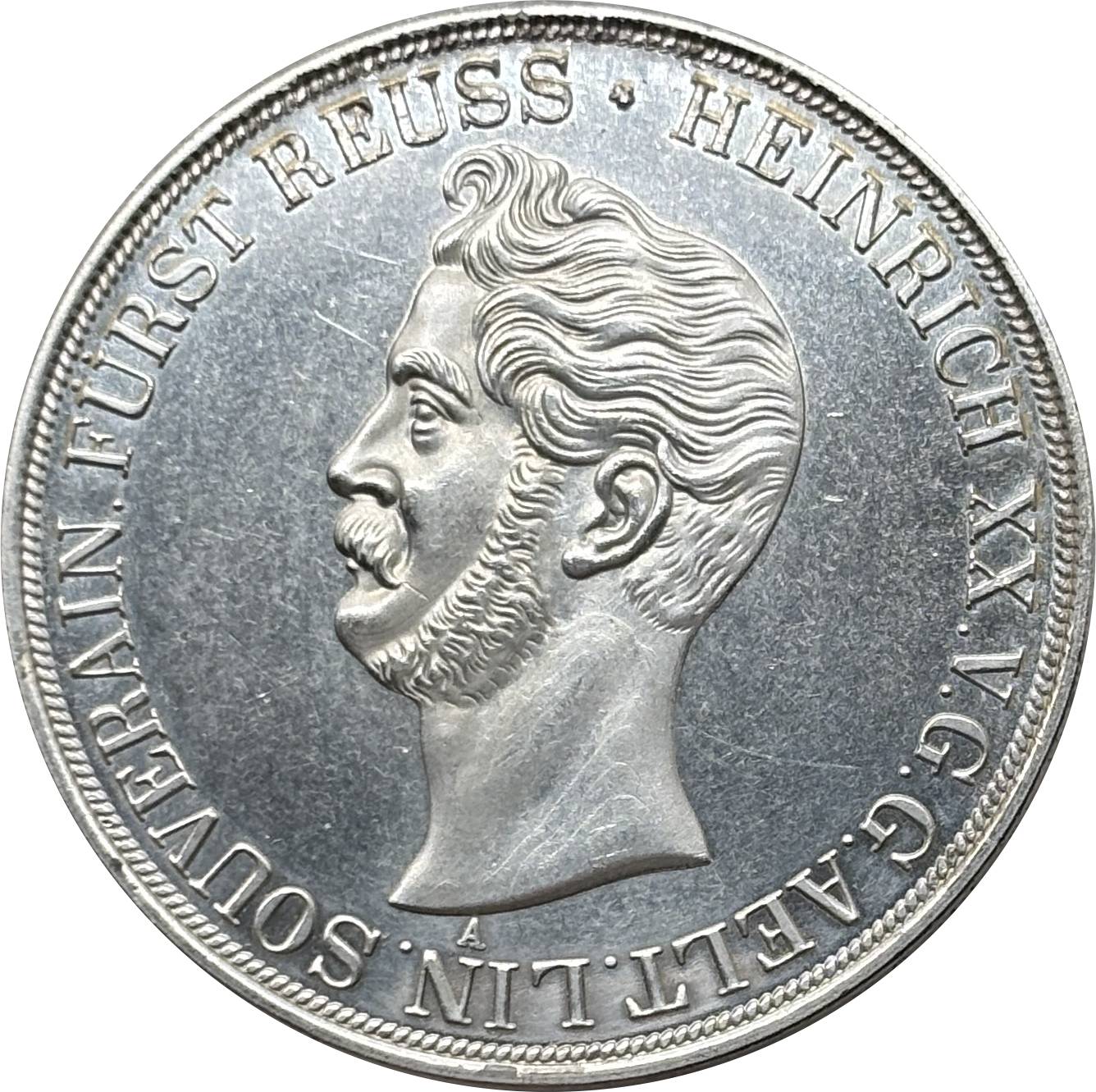 German States Reuss Obergreiz 2 Thaler 3 1/2 Gulden Heinrich XX 1841 A Silver Plated Replica Coin Commemorative Medal,Historical Collectible Art Craft For Enthusiasts