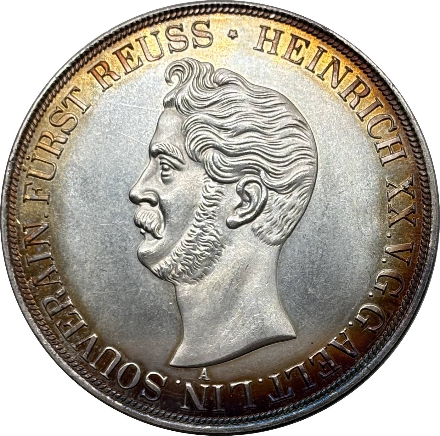 German States Reuss Obergreiz 2 Thaler 3 1/2 Gulden Heinrich XX 1841 A Silver Plated Replica Coin Commemorative Medal,Historical Collectible Art Craft For Enthusiasts