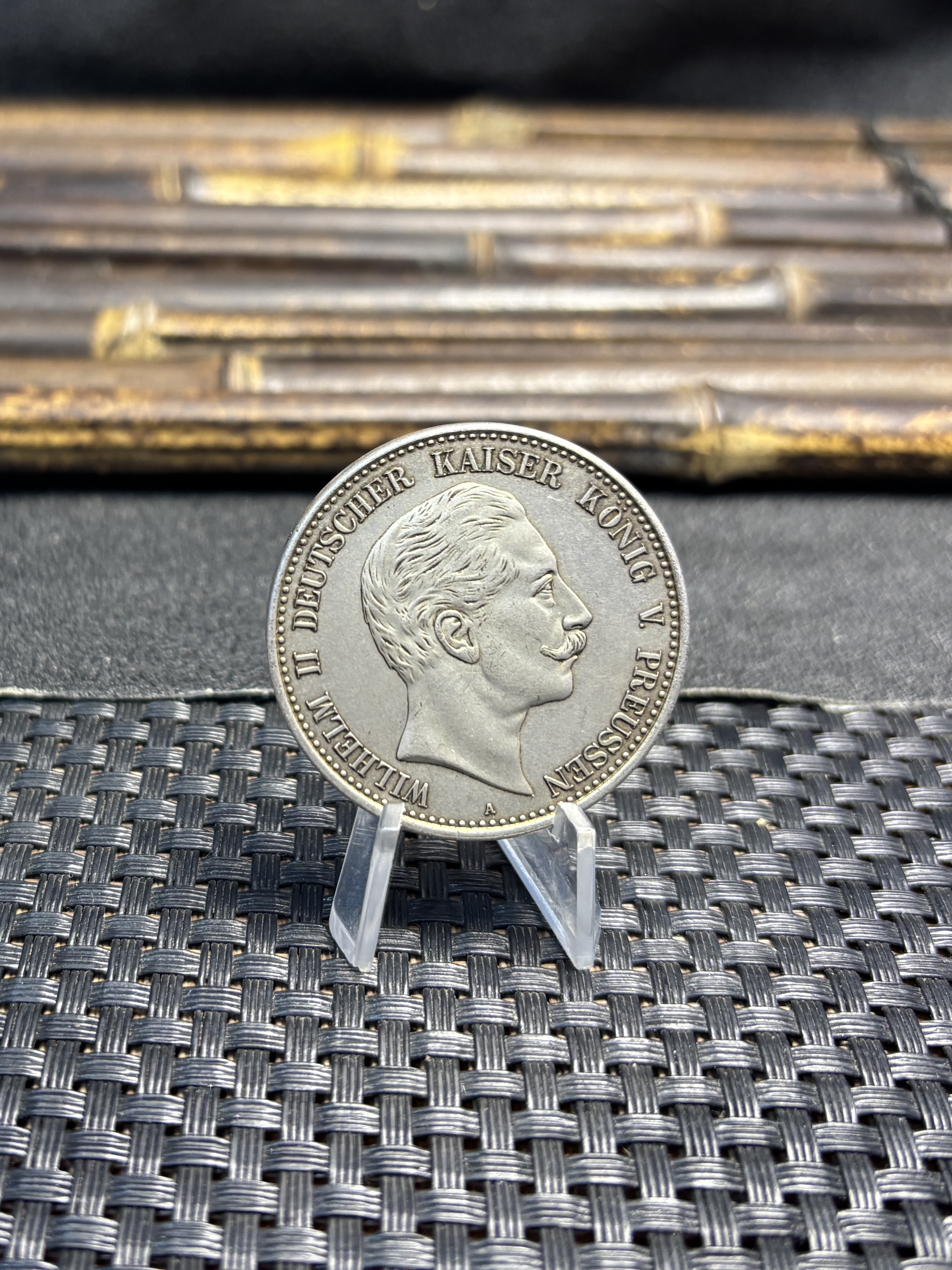 German States 1900 5 Mark William II Kingdom Of Prussia Silver Plated Replica Coin Commemorative Medal,Historical Collectible Art Craft For Enthusiasts