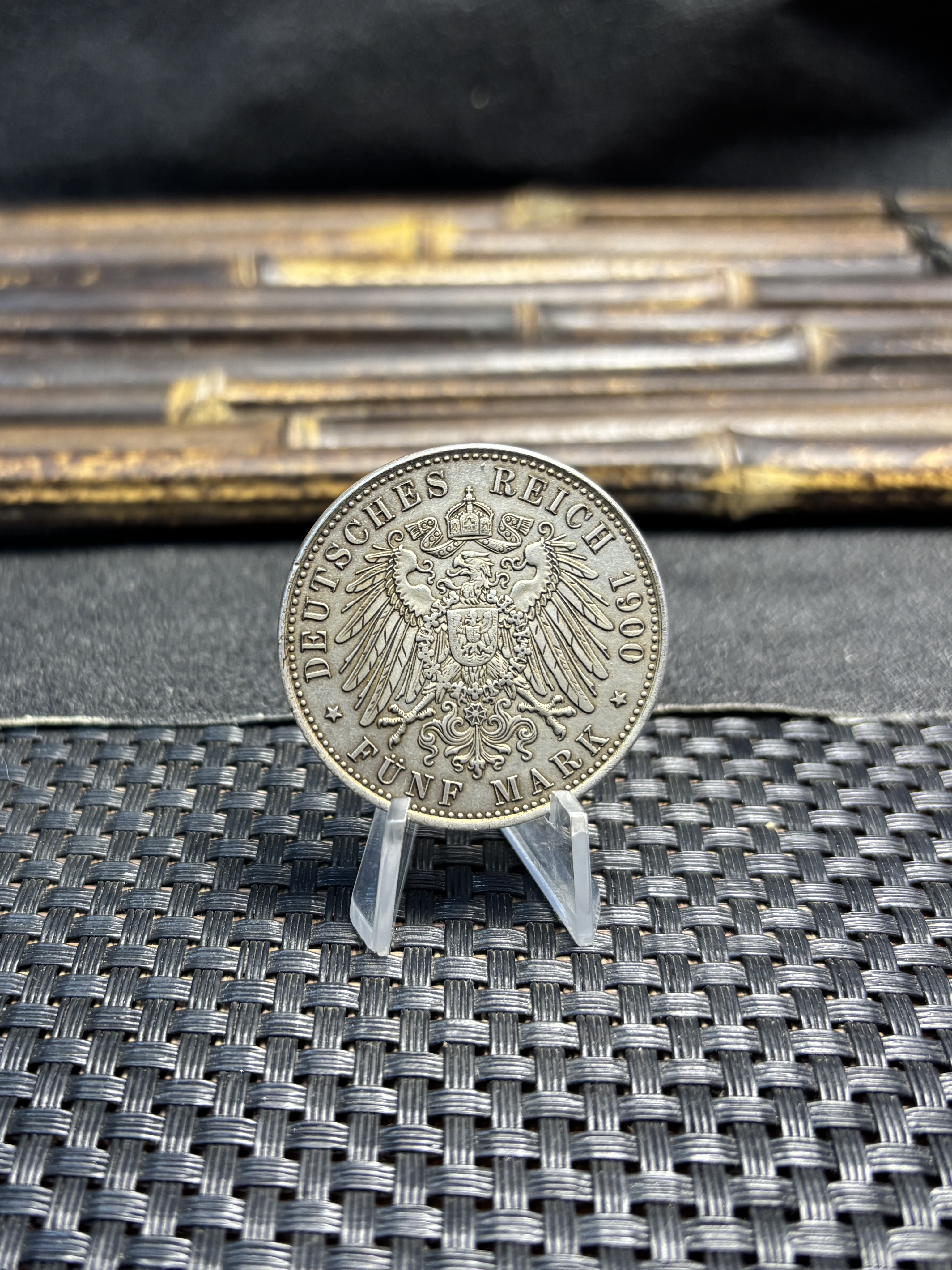 German States 1900 5 Mark William II Kingdom Of Prussia Silver Plated Replica Coin Commemorative Medal,Historical Collectible Art Craft For Enthusiasts