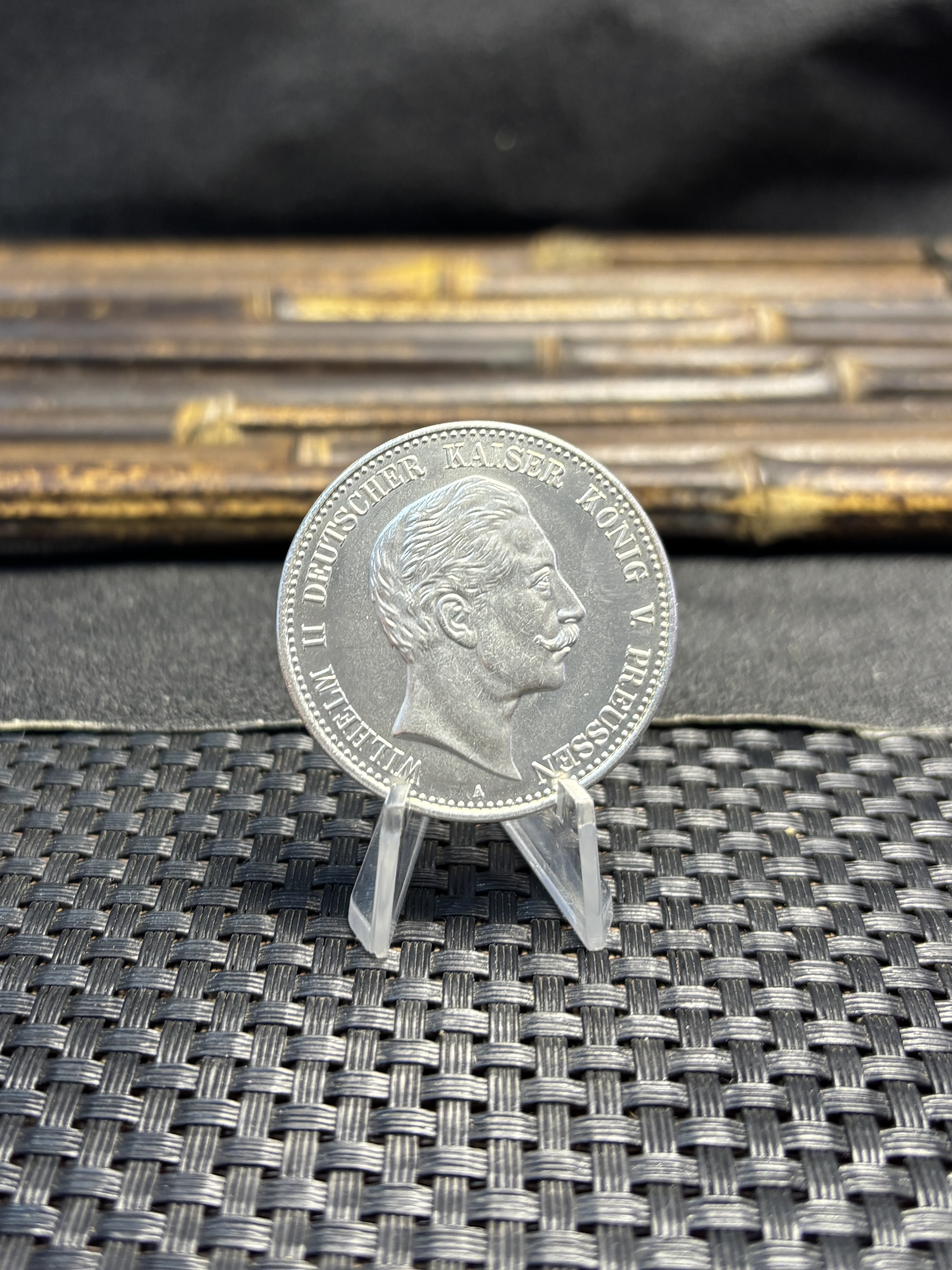 German States 1900 5 Mark William II Kingdom Of Prussia Silver Plated Replica Coin Commemorative Medal,Historical Collectible Art Craft For Enthusiasts