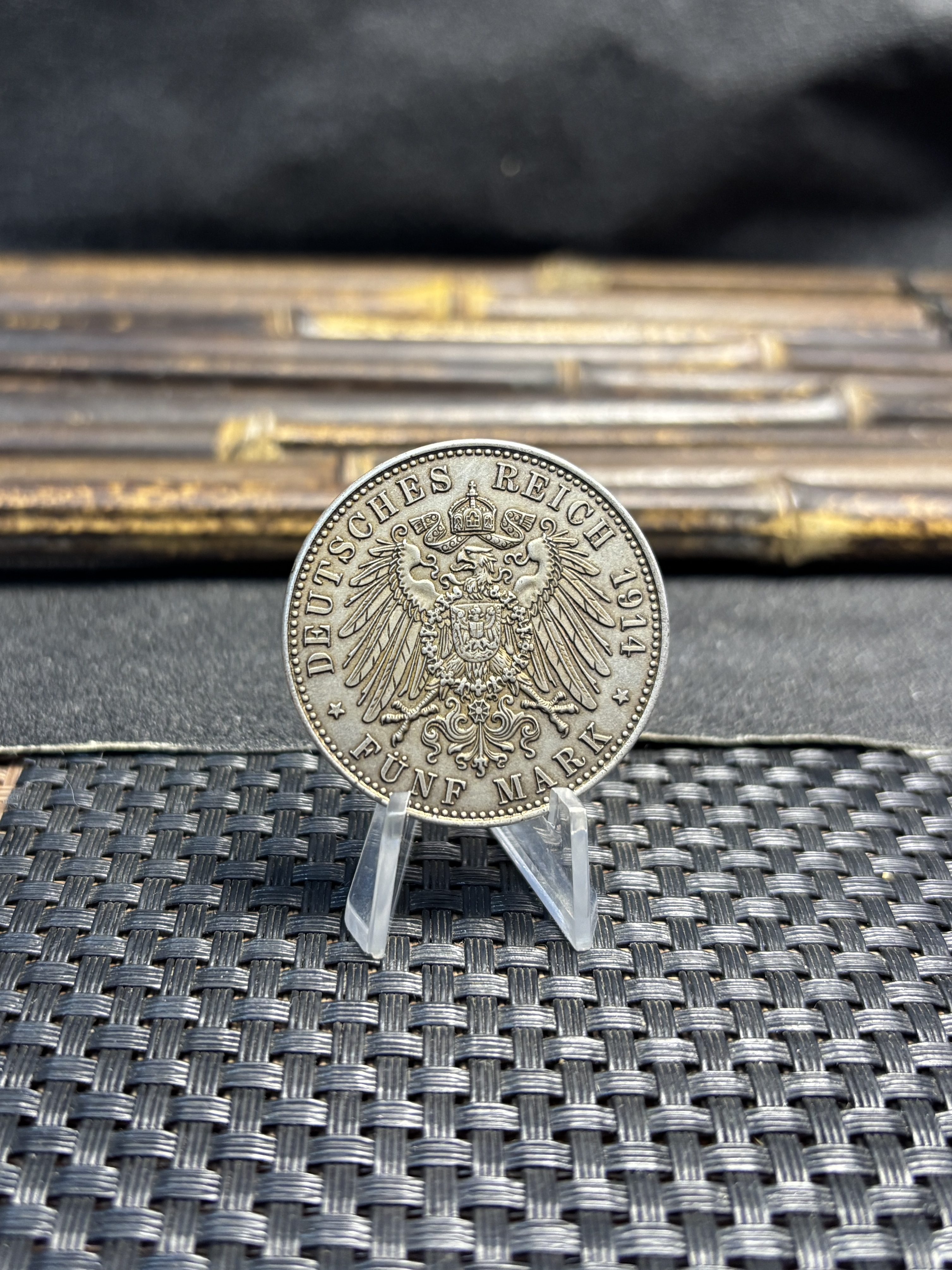 German States 1889 1914 5 Mark Frederick II Wedding Silver Plated Replica Coin Commemorative Medal,Historical Collectible Art Craft For Enthusiasts