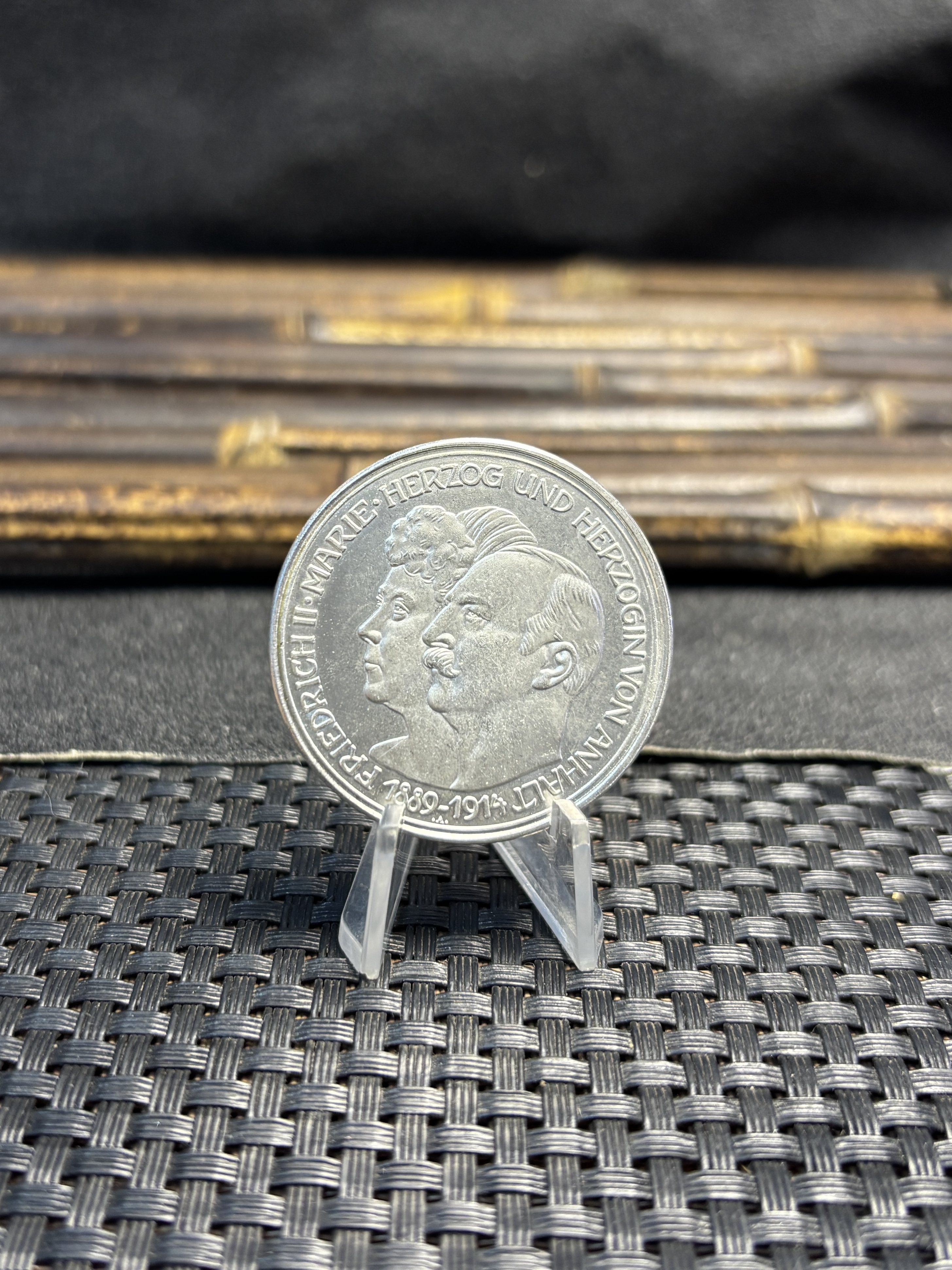 German States 1889 1914 5 Mark Frederick II Wedding Silver Plated Replica Coin Commemorative Medal,Historical Collectible Art Craft For Enthusiasts
