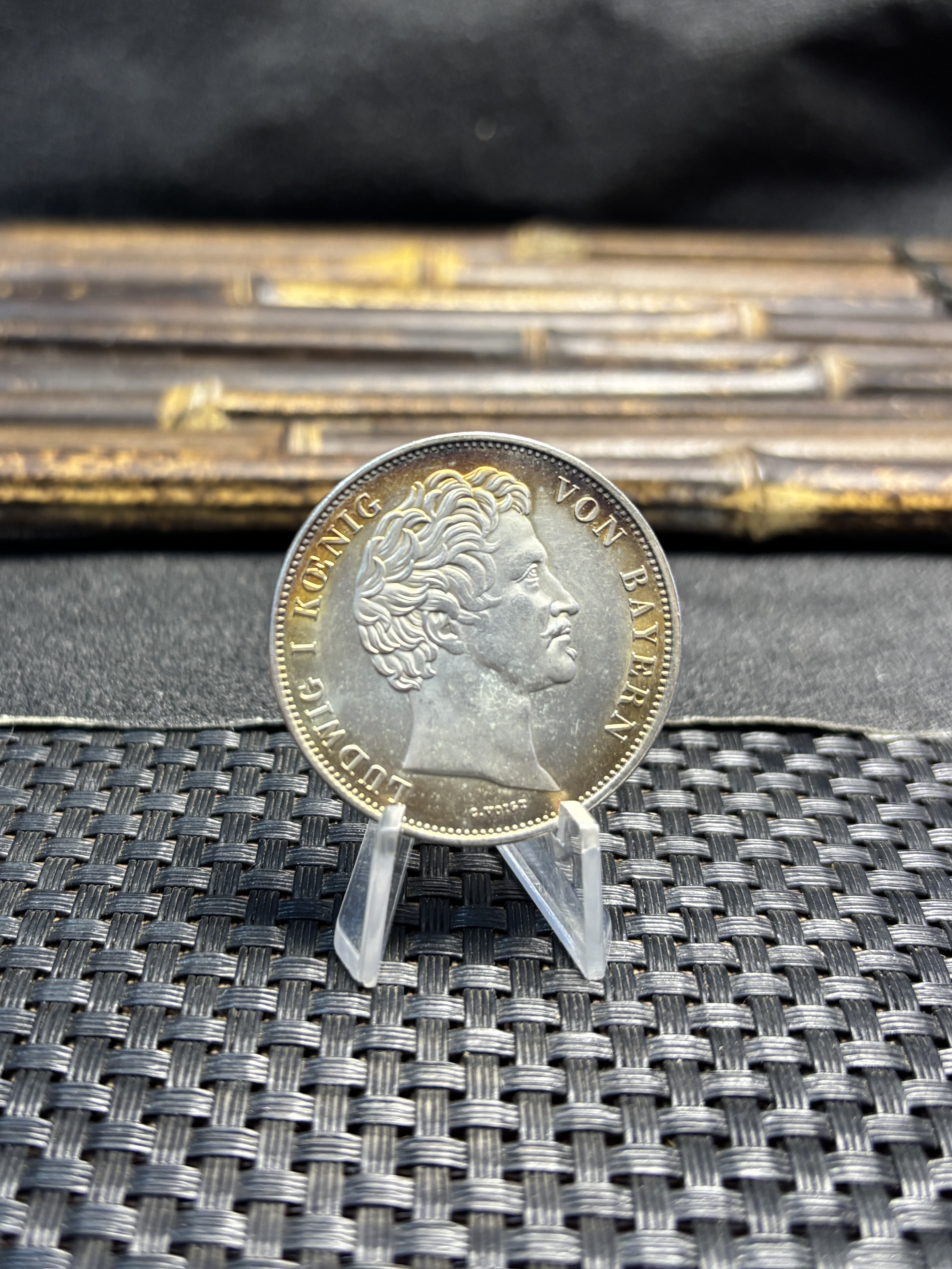 German States Kingdom of Bavaria 2 Thaler 3 1/2 Gulden Ludwig I Marriage 1842 Plated Silver Replica Coin Commemorative Medal,Historical Collectible Art Craft For Enthusiasts