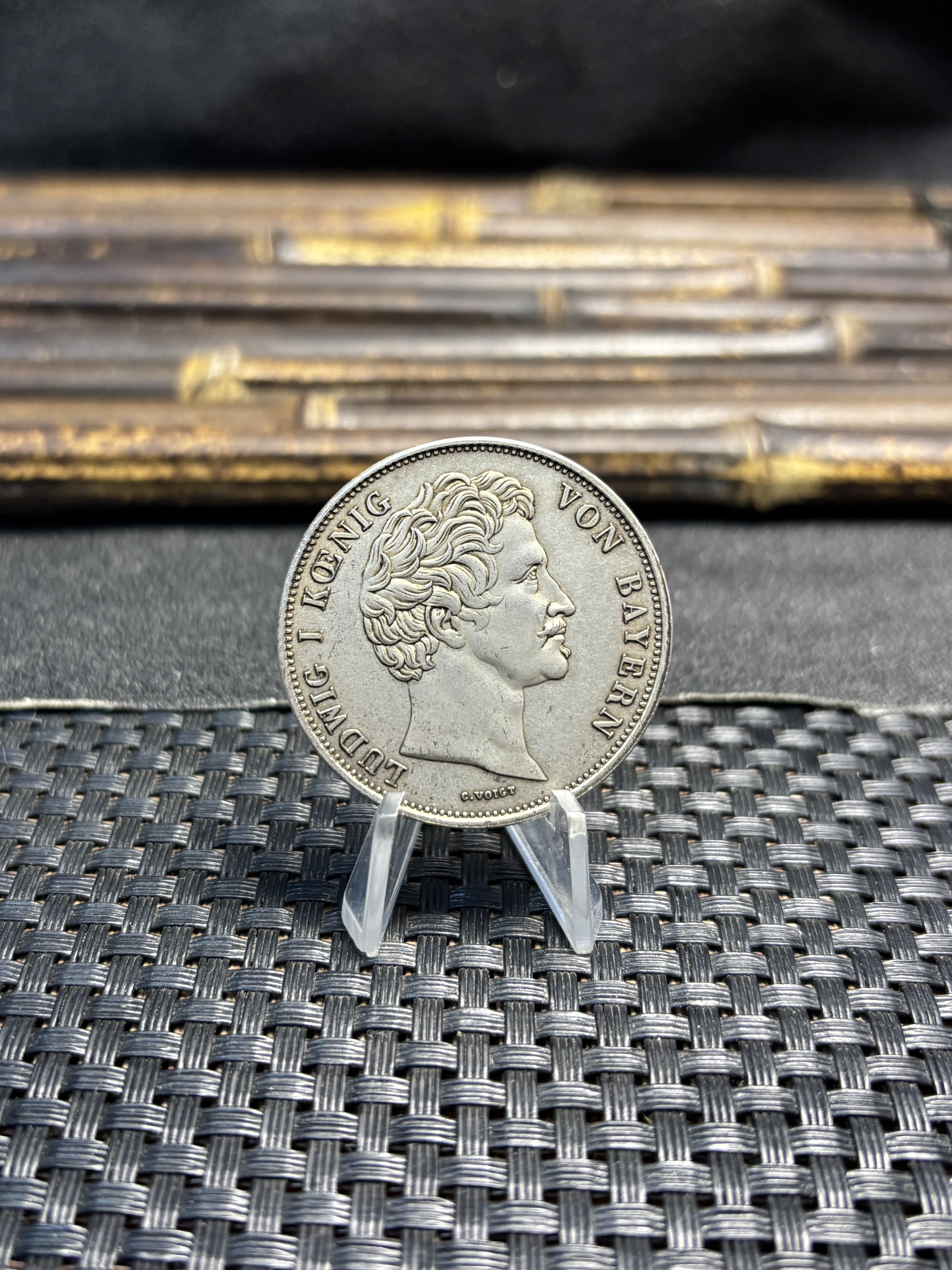 German States Kingdom of Bavaria 2 Thaler 3 1/2 Gulden Ludwig I Marriage 1842 Plated Silver Replica Coin Commemorative Medal,Historical Collectible Art Craft For Enthusiasts
