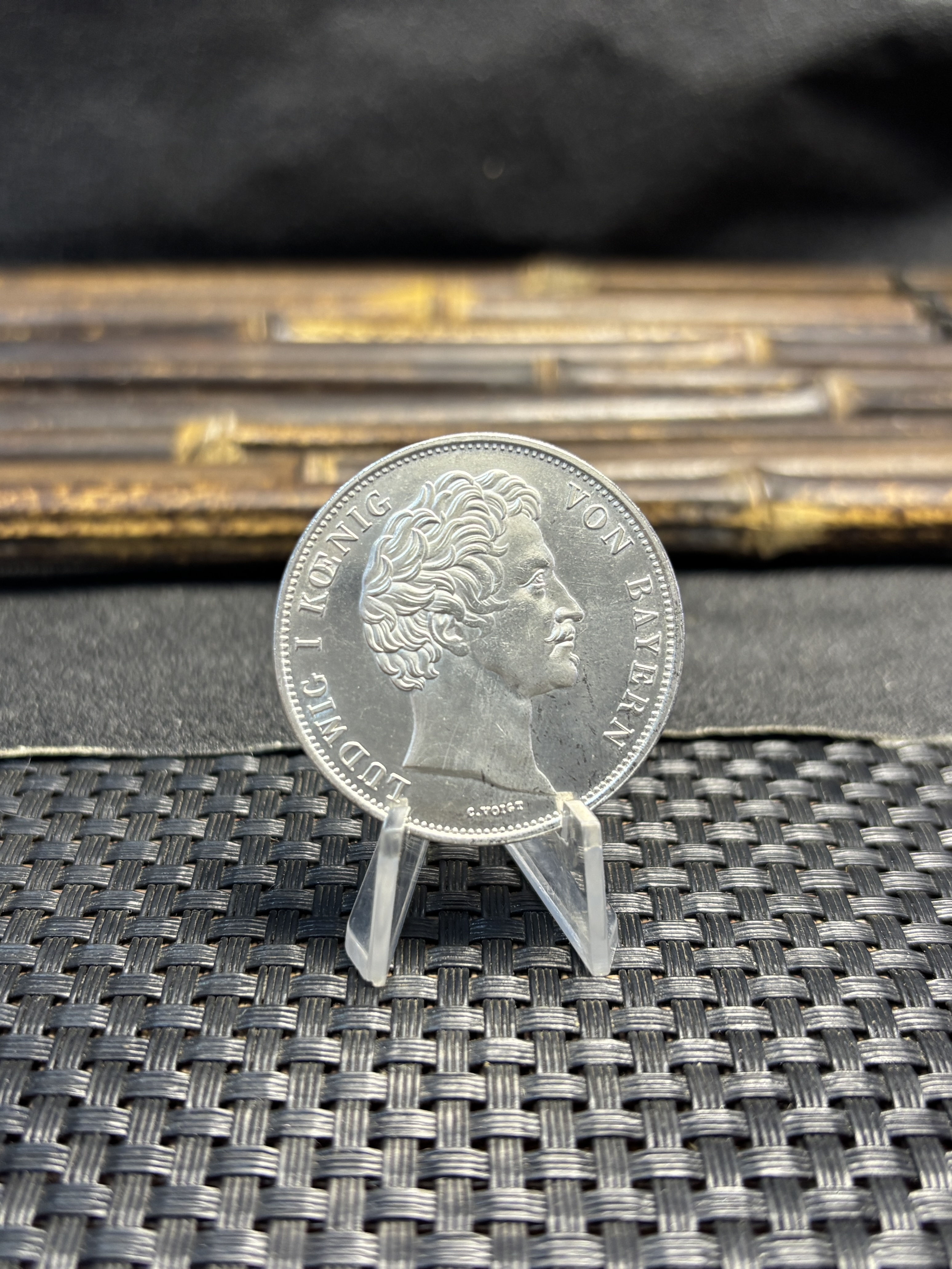 German States Kingdom of Bavaria 2 Thaler 3 1/2 Gulden Ludwig I Marriage 1842 Plated Silver Replica Coin Commemorative Medal,Historical Collectible Art Craft For Enthusiasts