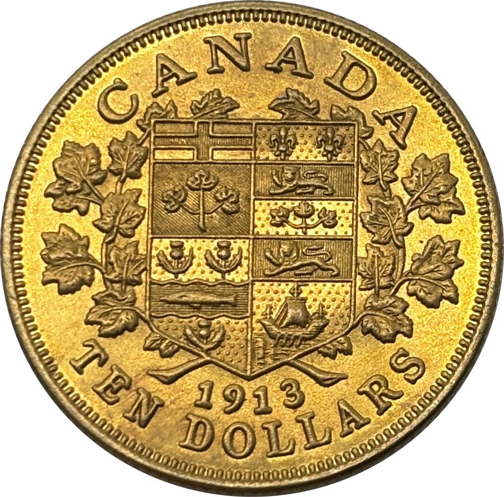 Canada 1913 10 Dollars George V Brass Metal Replica Coin Commemorative Medal,Historical Collectible Art Craft For Enthusiasts
