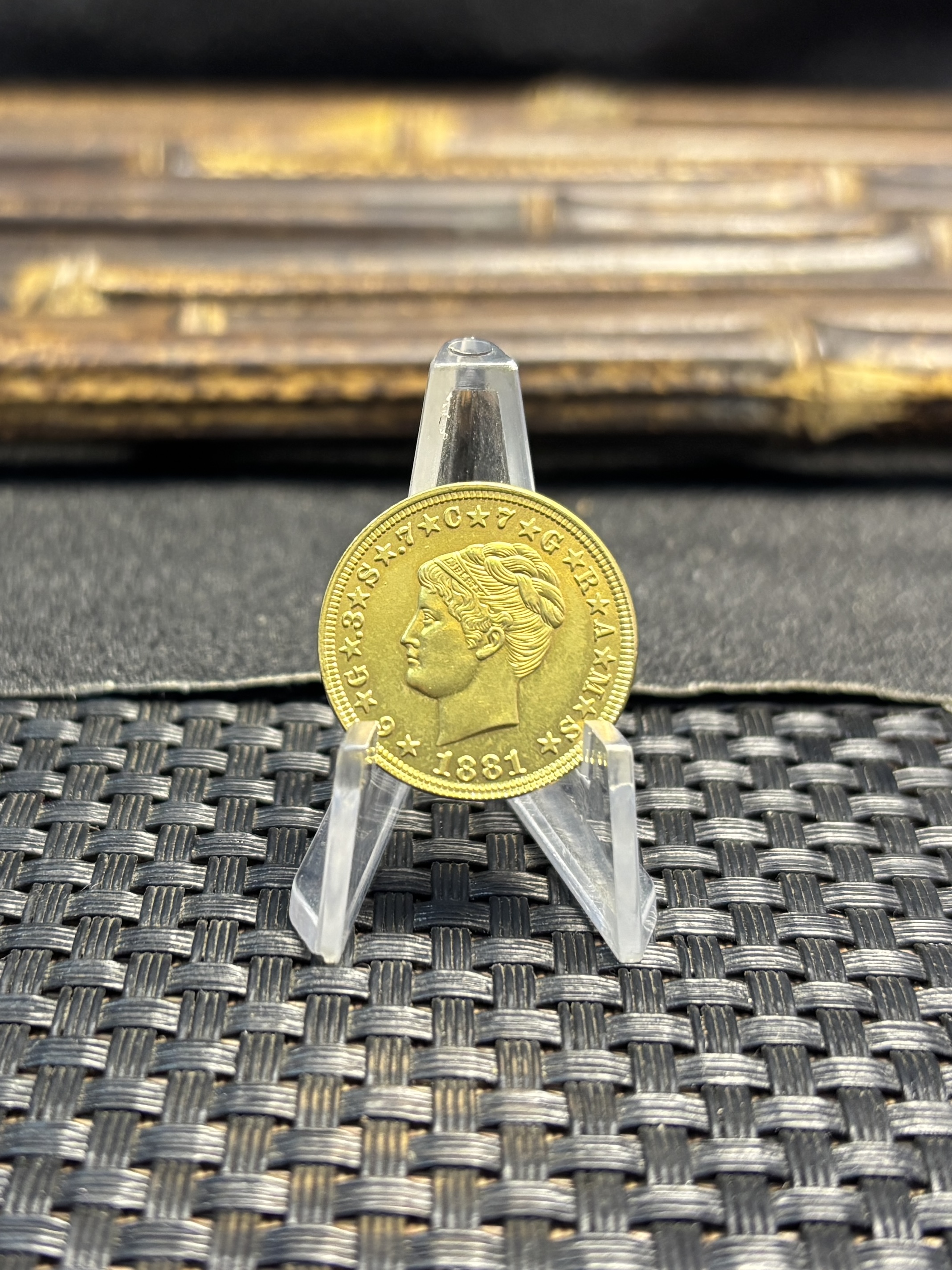 United States of America 1879 1881 4 Dollars Head of Liberty One Stella 400 Cents US Brass Metal Replica Coin Commemorative Medal,Historical Collectible Art Craft For Enthusiasts