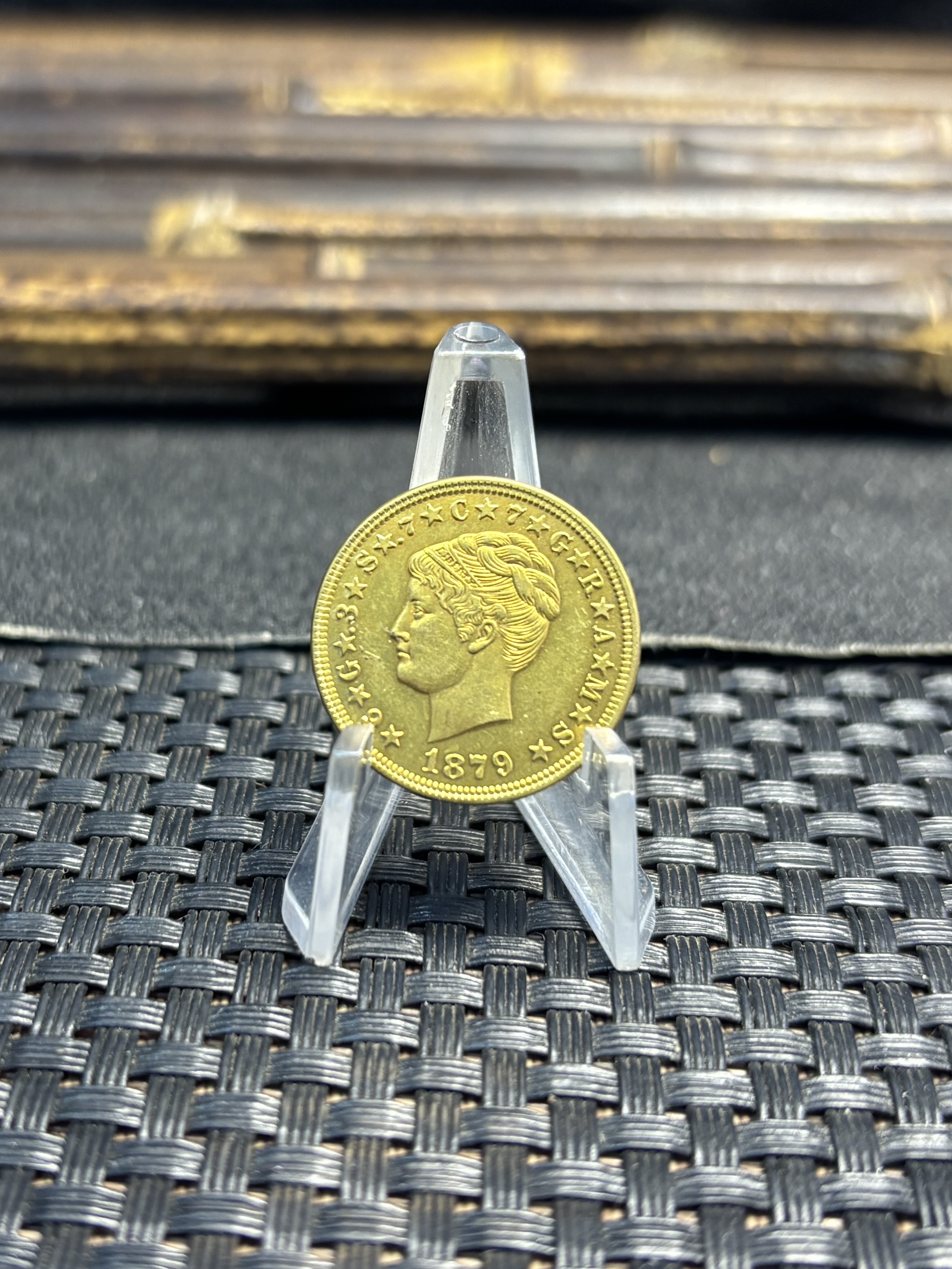 United States of America 1879 1881 4 Dollars Head of Liberty One Stella 400 Cents US Brass Metal Replica Coin Commemorative Medal,Historical Collectible Art Craft For Enthusiasts