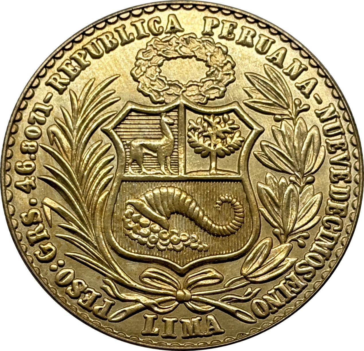 Peru Republic 1969 Lima 100 Soles Oro Libertad Gold Brass Metal Replica Coin Commemorative Medal,Historical Collectible Art Craft For Enthusiasts