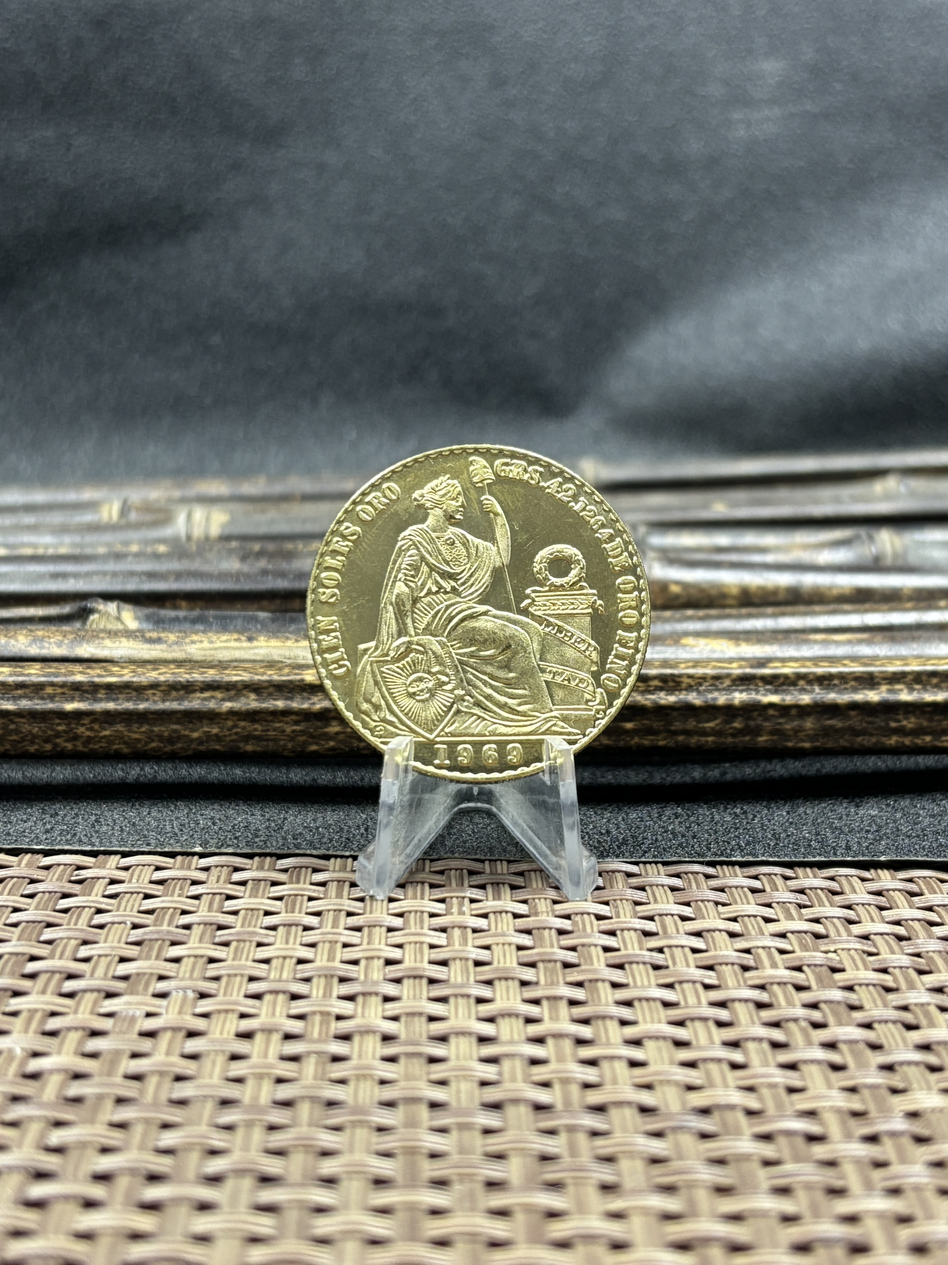 Peru Republic 1969 Lima 100 Soles Oro Libertad Gold Brass Metal Replica Coin Commemorative Medal,Historical Collectible Art Craft For Enthusiasts