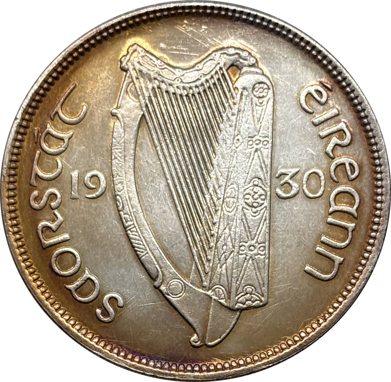 Ireland 1928 1930 1931 1933 1934 1937 Half Crown 2 Shillings 6 Pence Silver Plated Metal Replica Coin Commemorative Medal,Historical Collectible Art Craft For Enthusiasts