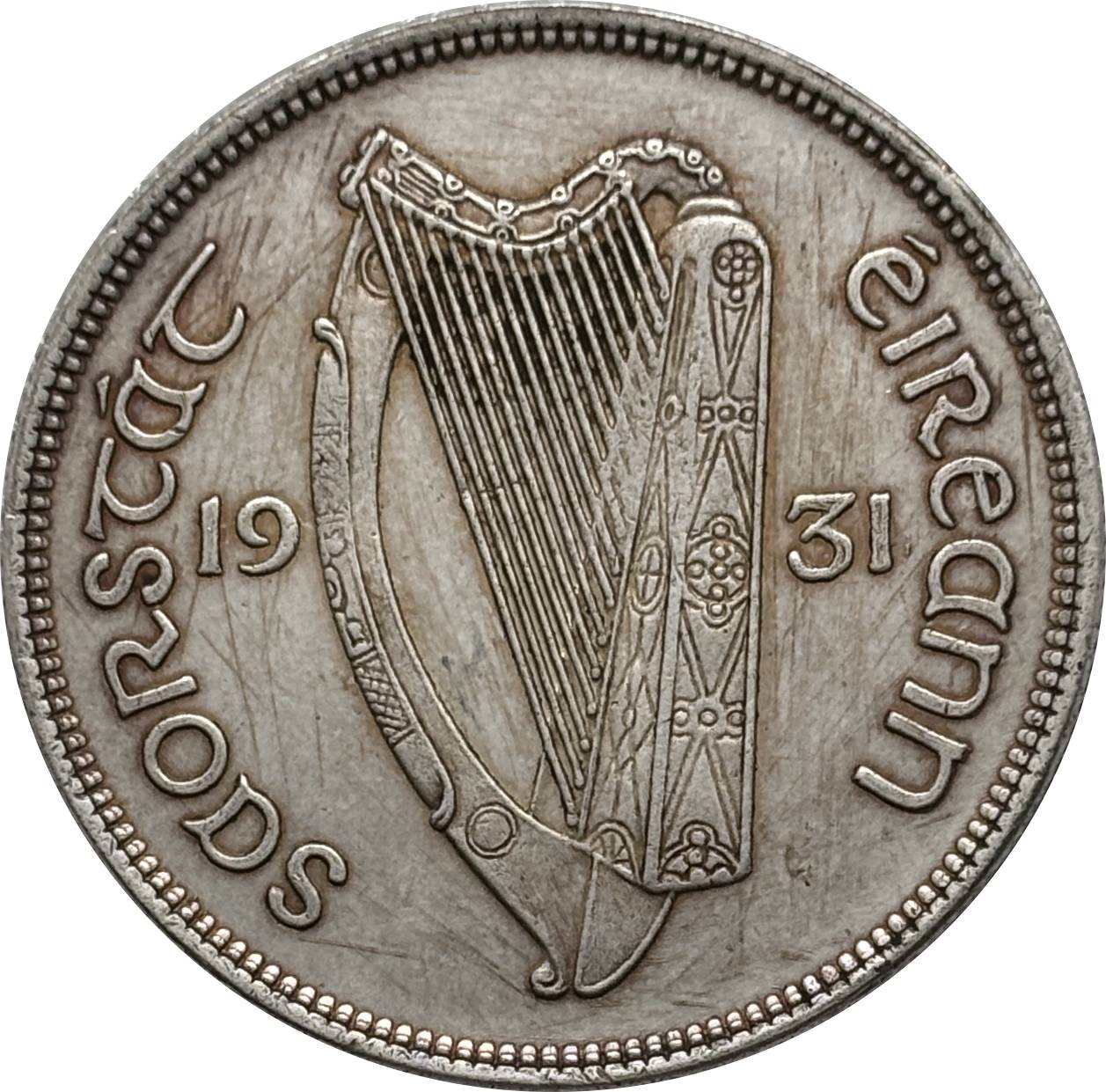 Ireland 1928 1930 1931 1933 1934 1937 Half Crown 2 Shillings 6 Pence Silver Plated Metal Replica Coin Commemorative Medal,Historical Collectible Art Craft For Enthusiasts