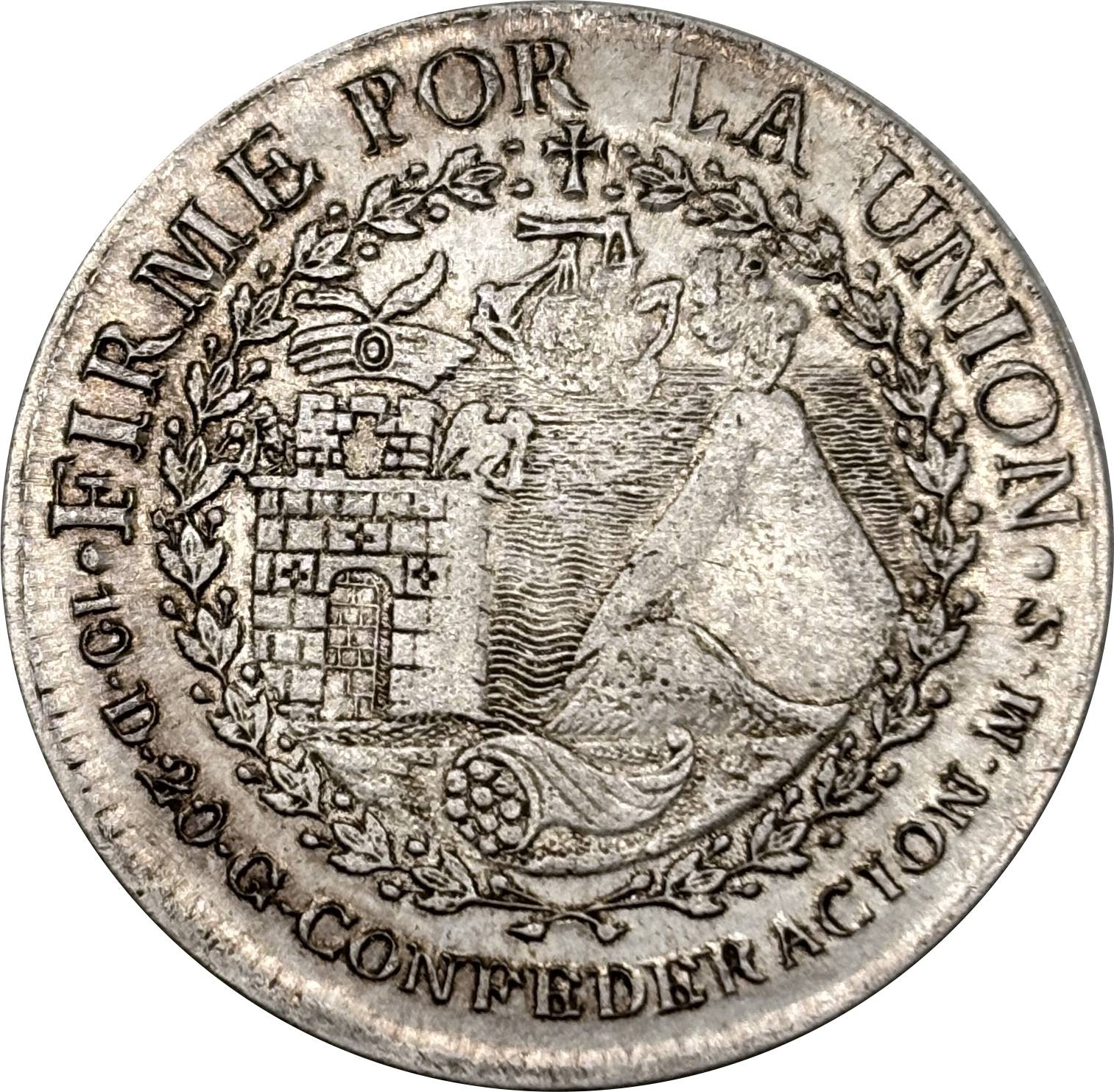 Peru 1838 South Peru Cuzco MS 8 Reales Sun Face Volcano peso Plated Silver Metal Replica Coin Commemorative Medal,Historical Collectible Art Craft For Enthusiasts