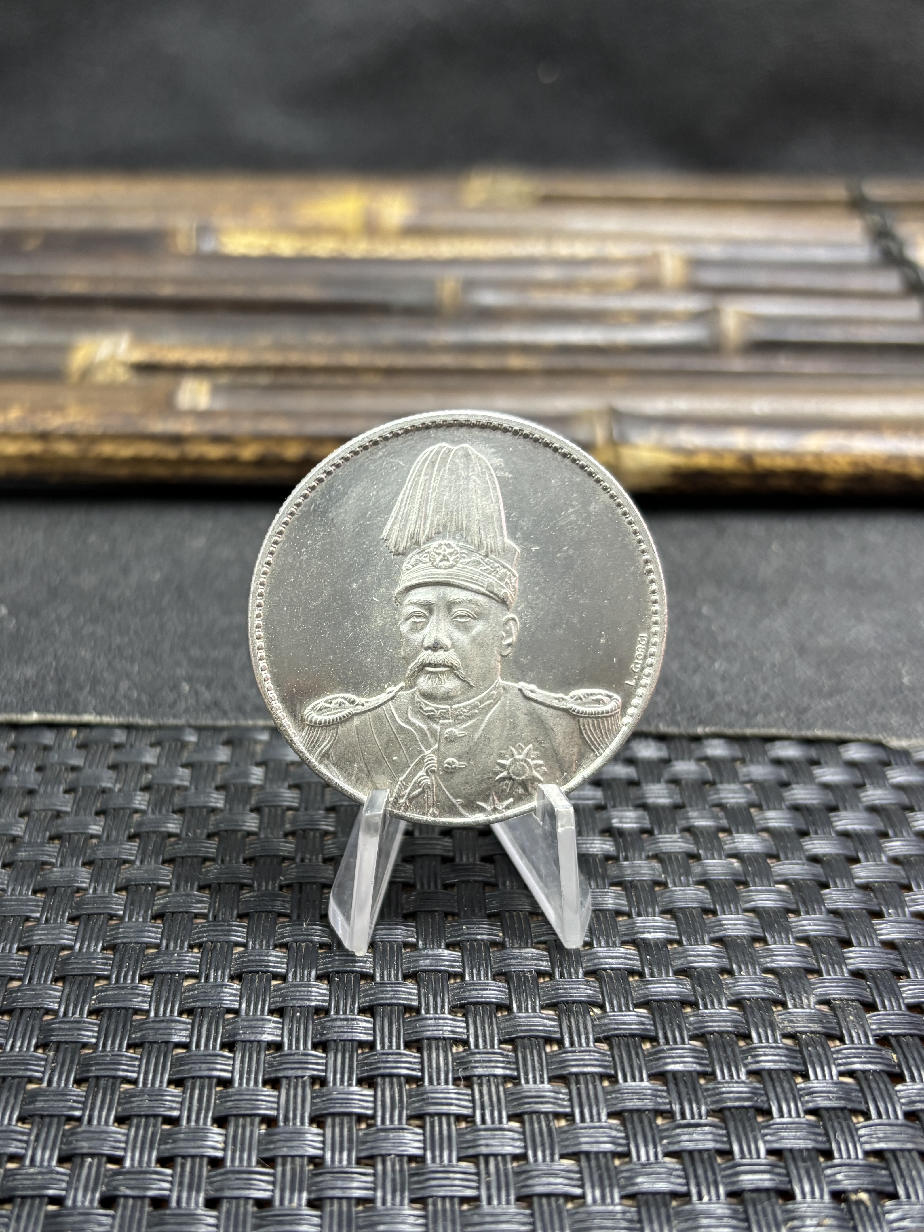 China 1914 1 Yuan 1 Dollar Founding Commemorative of Republic Short Hat With L Giorgi Silver Plated Metal Replica Coin Commemorative Medal,Historical Collectible Art Craft For Enthusiasts