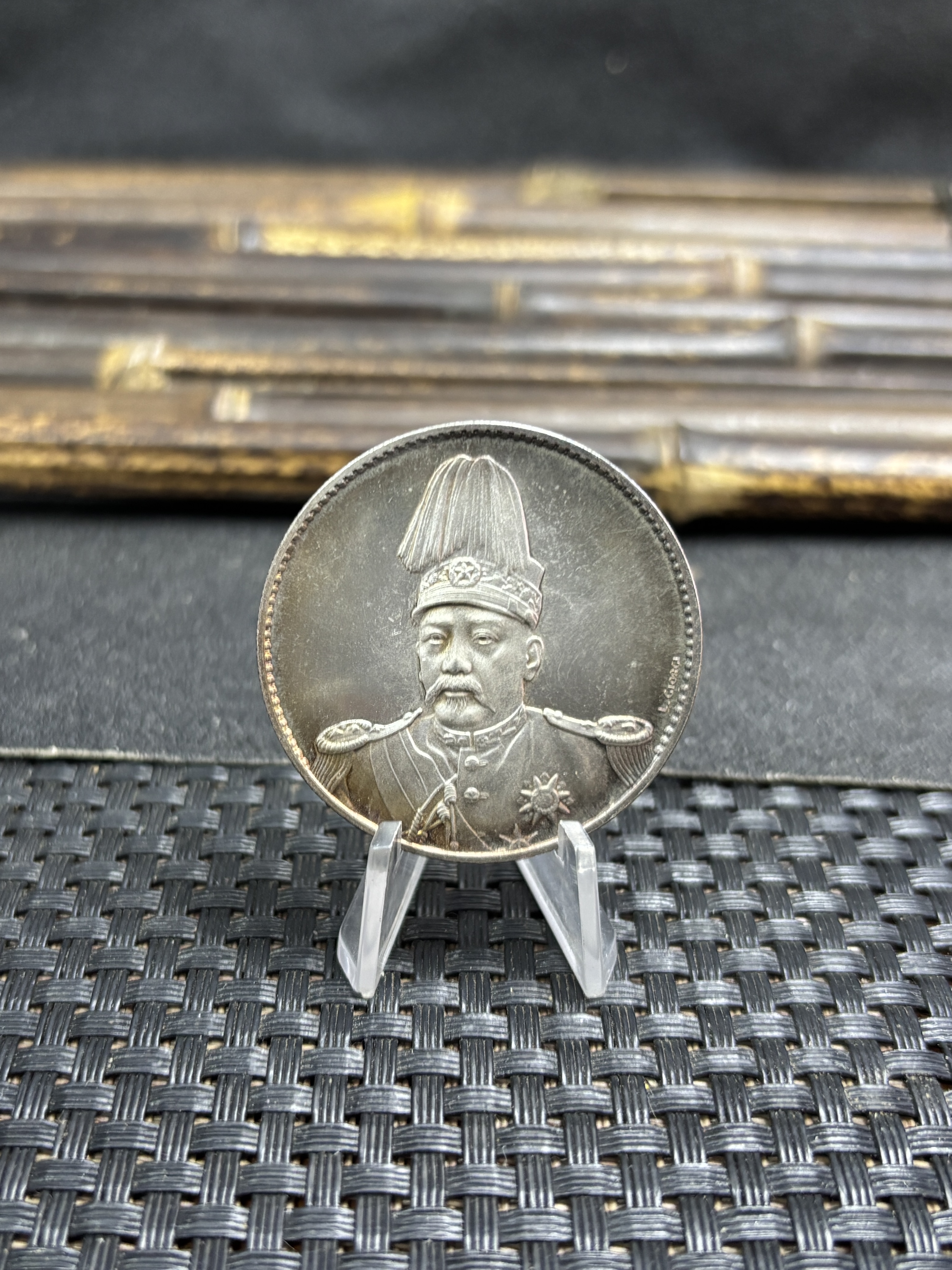 China 1914 1 Yuan 1 Dollar Founding Commemorative of Republic Short Hat With L Giorgi Silver Plated Metal Replica Coin Commemorative Medal,Historical Collectible Art Craft For Enthusiasts