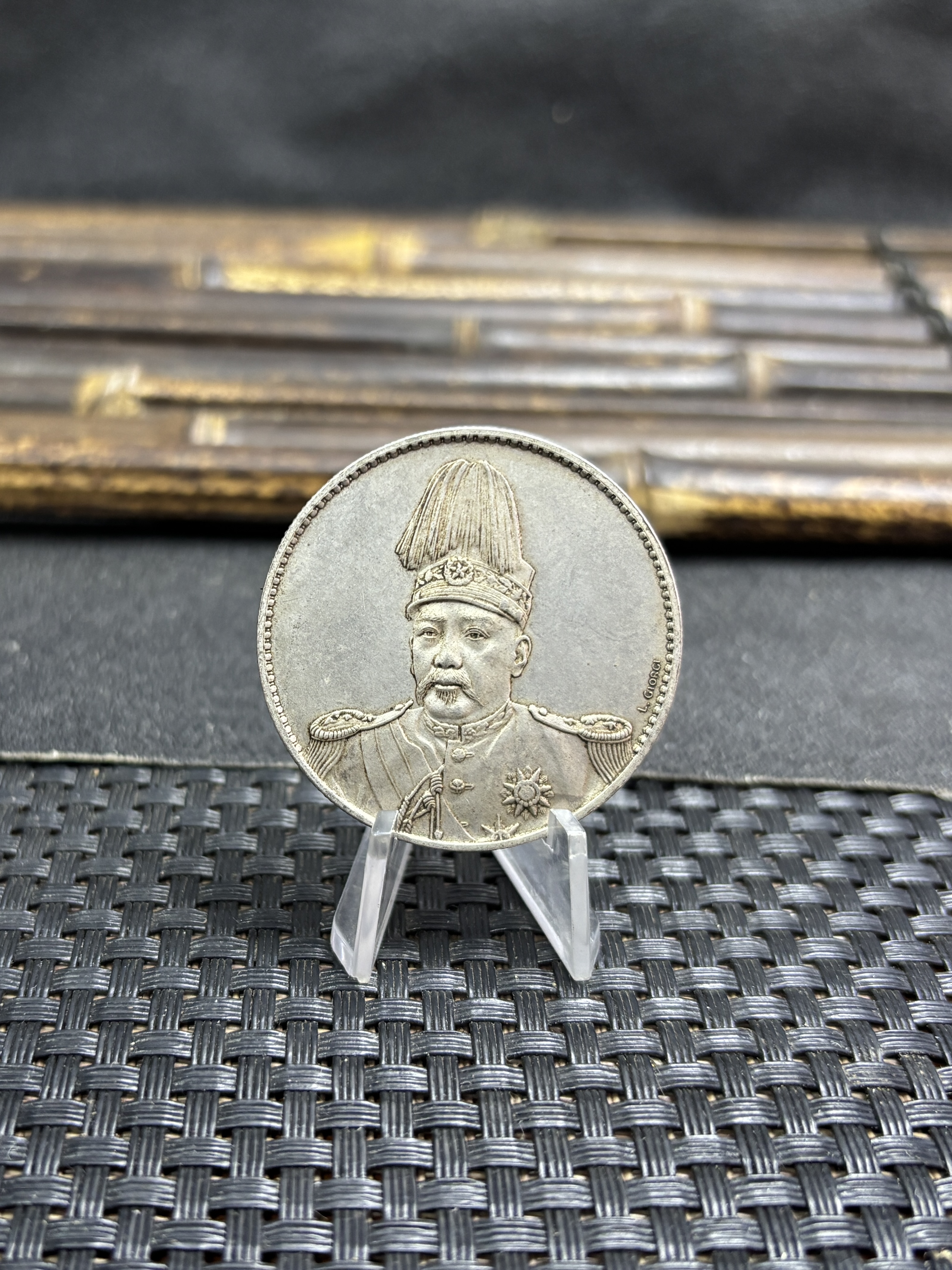 China 1914 1 Yuan 1 Dollar Founding Commemorative of Republic Short Hat With L Giorgi Silver Plated Metal Replica Coin Commemorative Medal,Historical Collectible Art Craft For Enthusiasts