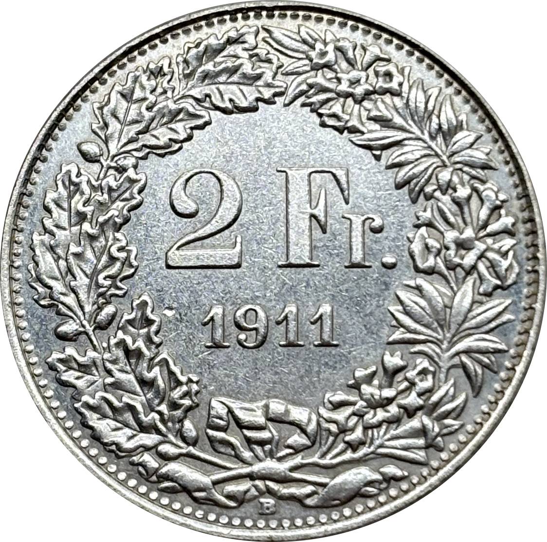 Switzerland 1911 1964 2 Francs Helvetia Standing Silver Plated Replica Coin Commemorative Medal,Historical Collectible Art Craft For Enthusiasts