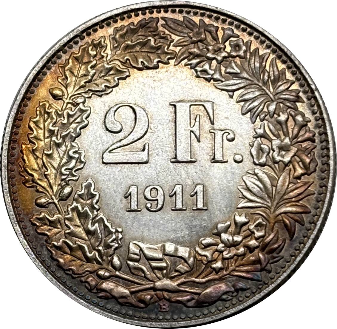 Switzerland 1911 1964 2 Francs Helvetia Standing Silver Plated Replica Coin Commemorative Medal,Historical Collectible Art Craft For Enthusiasts
