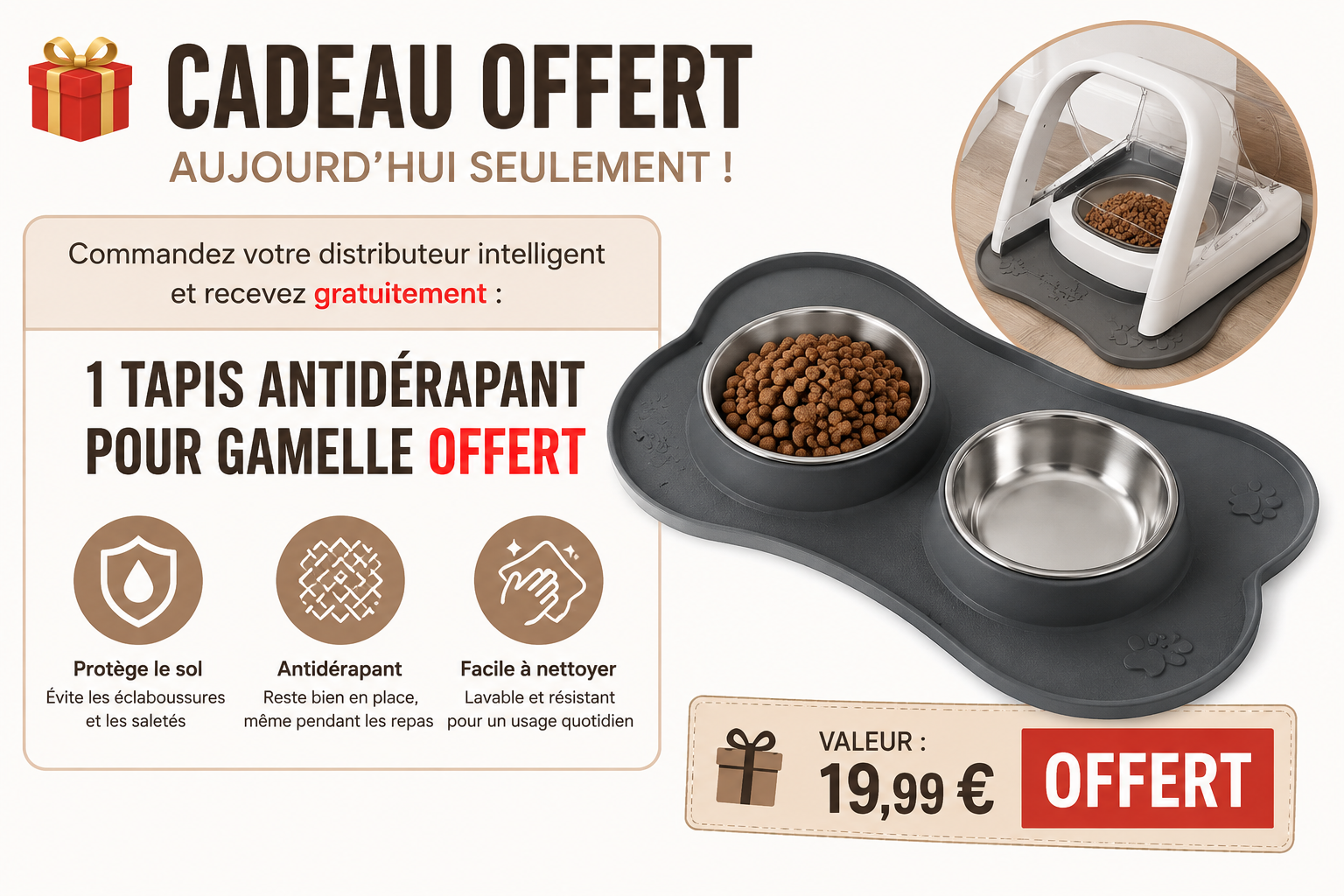 1 Tapis Antidérapant pour Gamelle