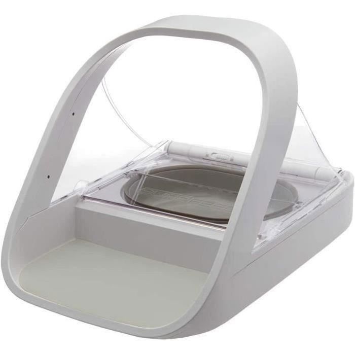 Lot de 2 Distributeurs de nourriture à puce électronique - Blanc (Livré avec un bol simple, un bol double, un tapis et un m