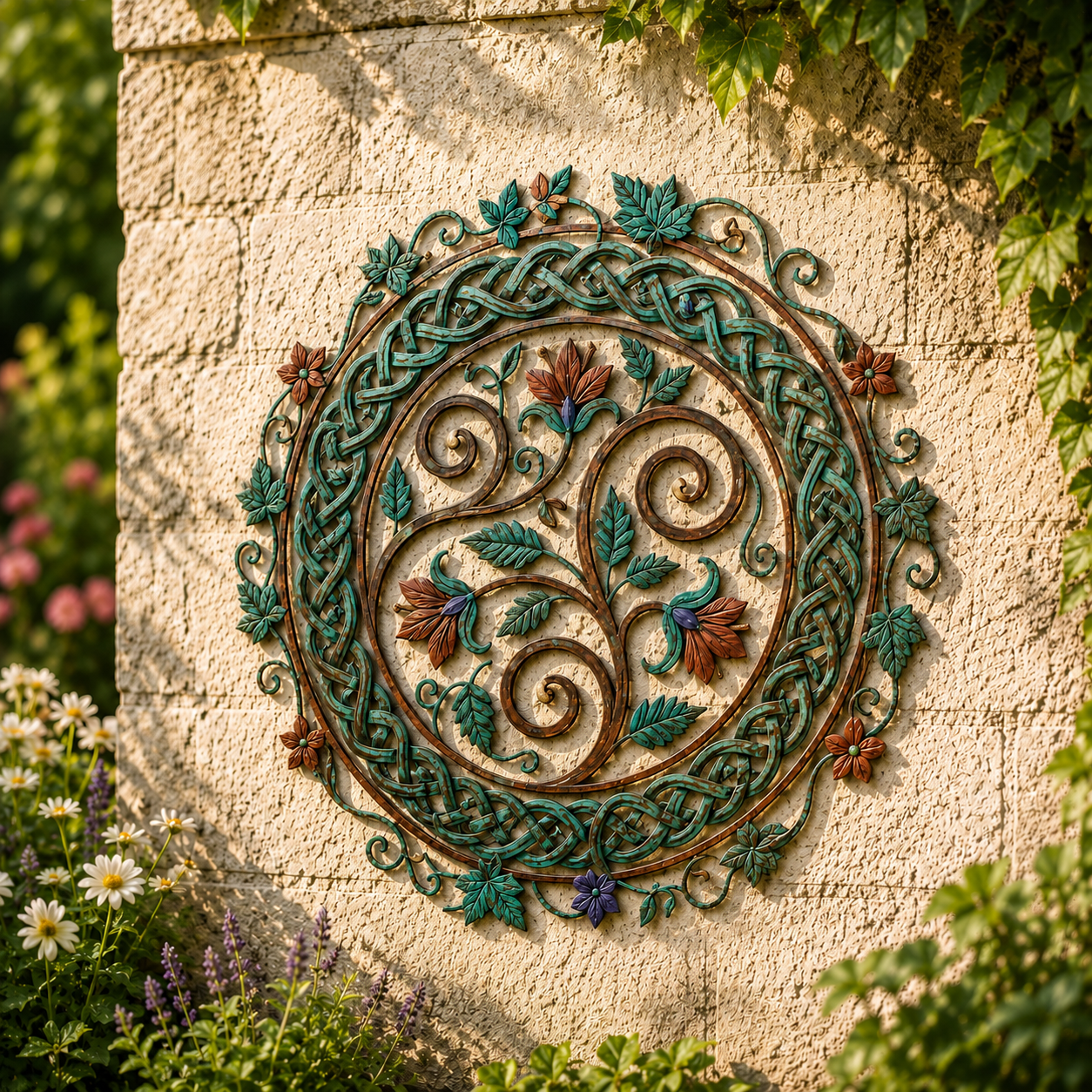 Celtic Floral Garden Wall Decor