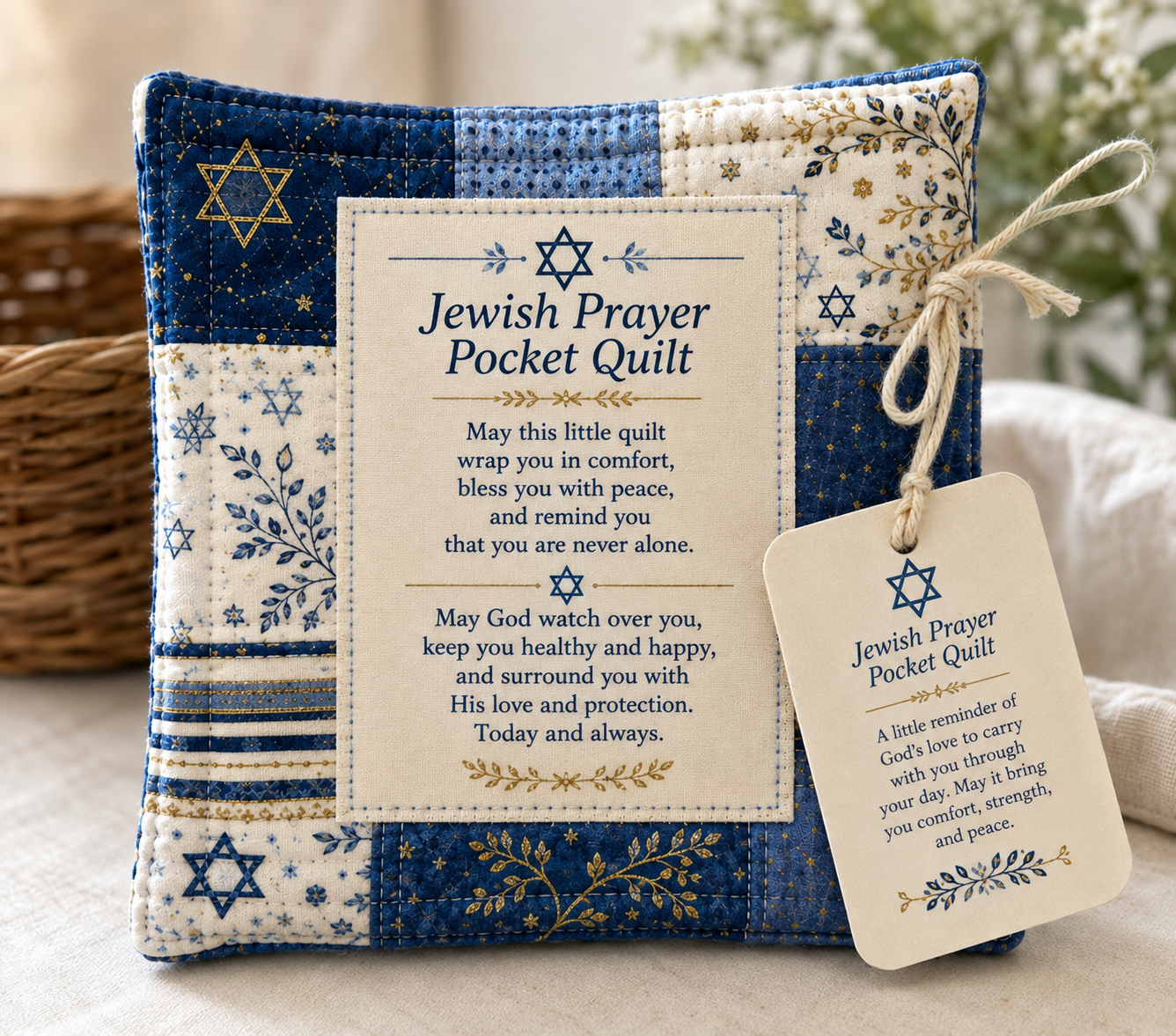 Jewish Prayer Pocket Quilt – Faith & Comfort Keepsake