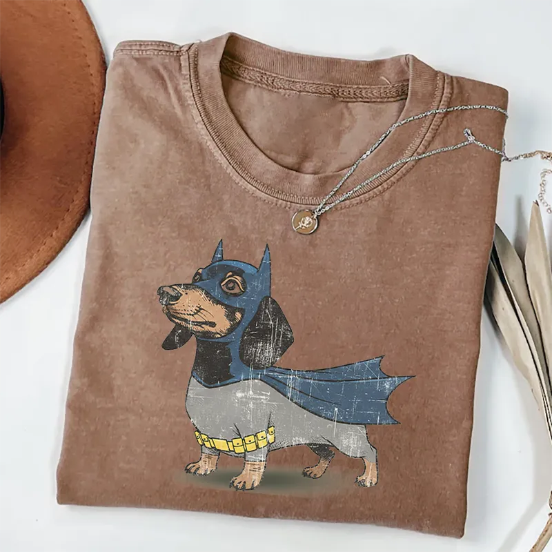 Dachshund Superhero T-shirt-NaturexCraft