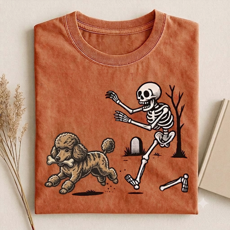 Funny Halloween Poodle T-shirt-NaturexCraft