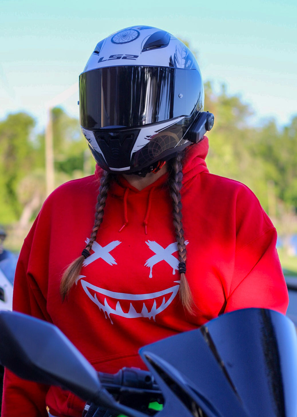 Reflective Smiley Motorcycle Hoodie - High Visibility Riding Hoodie — image 6