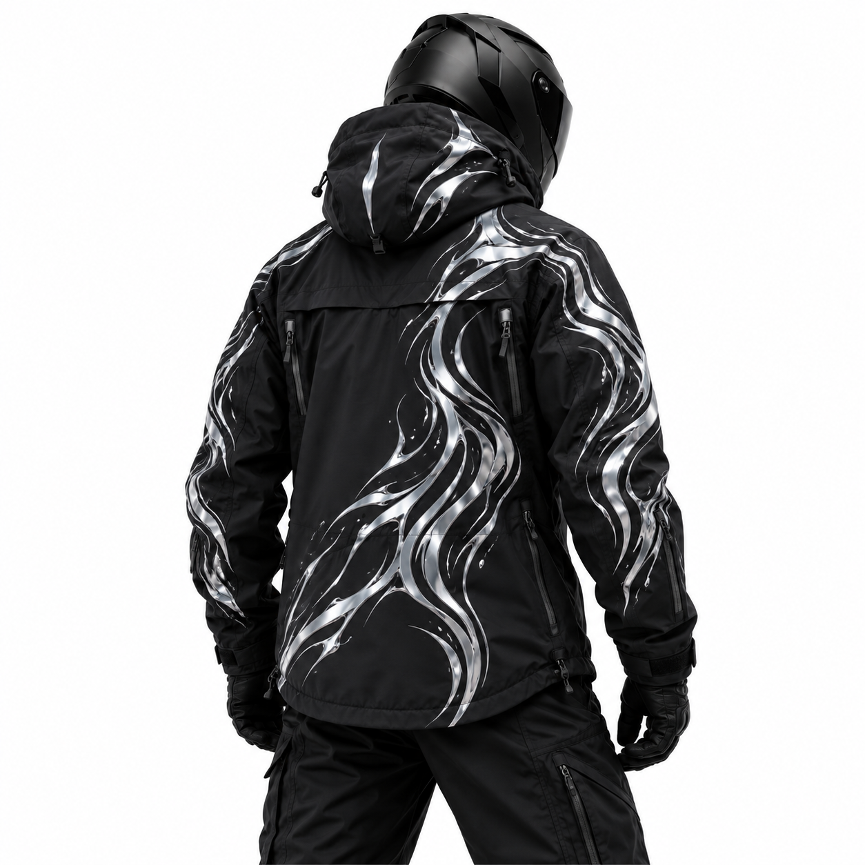 Ghost Torrent Reflective Hardshell Jacket rear studio view