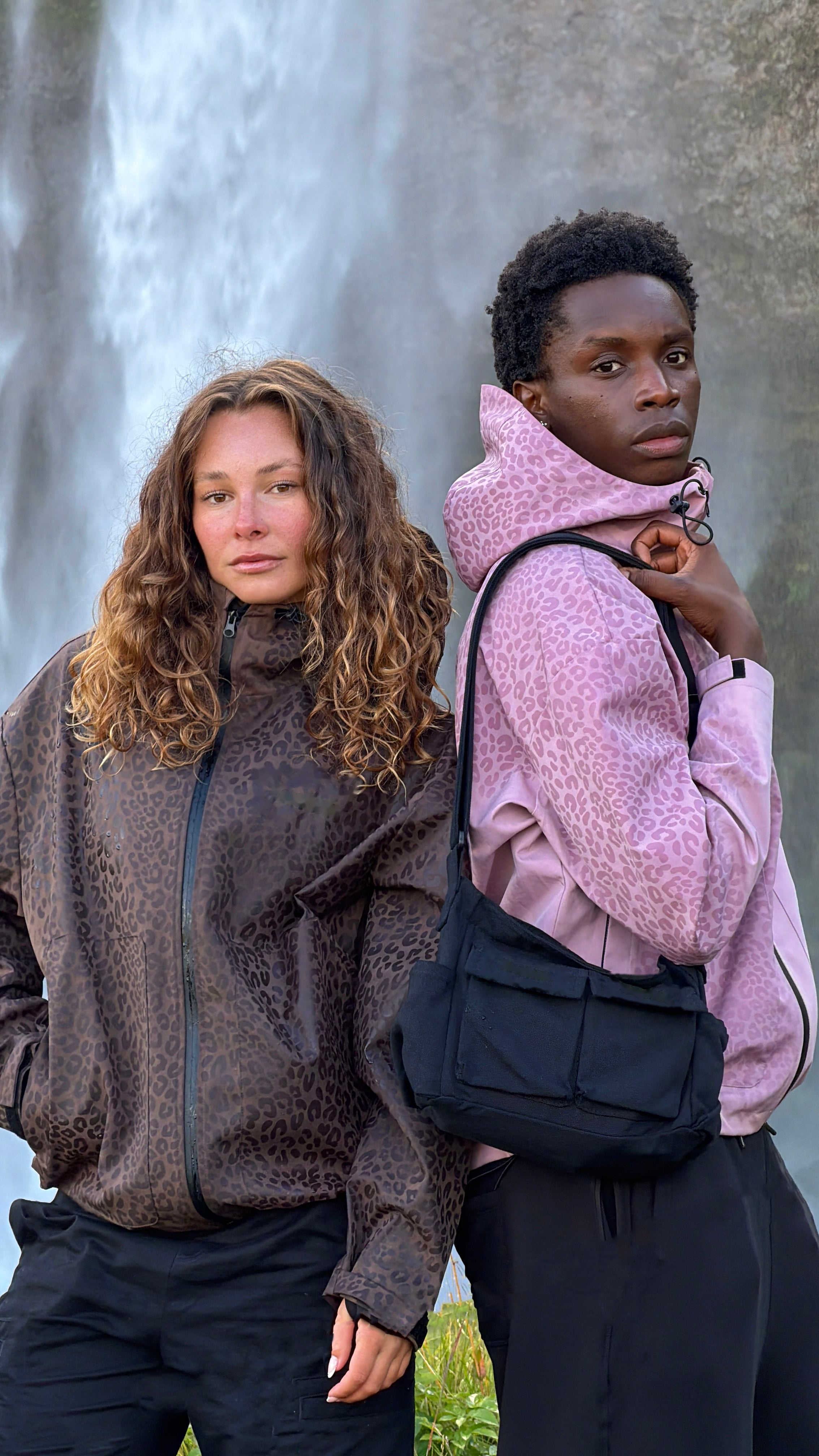 Water Reactive Cheetah Rain Jacket - Brown — clean gallery image