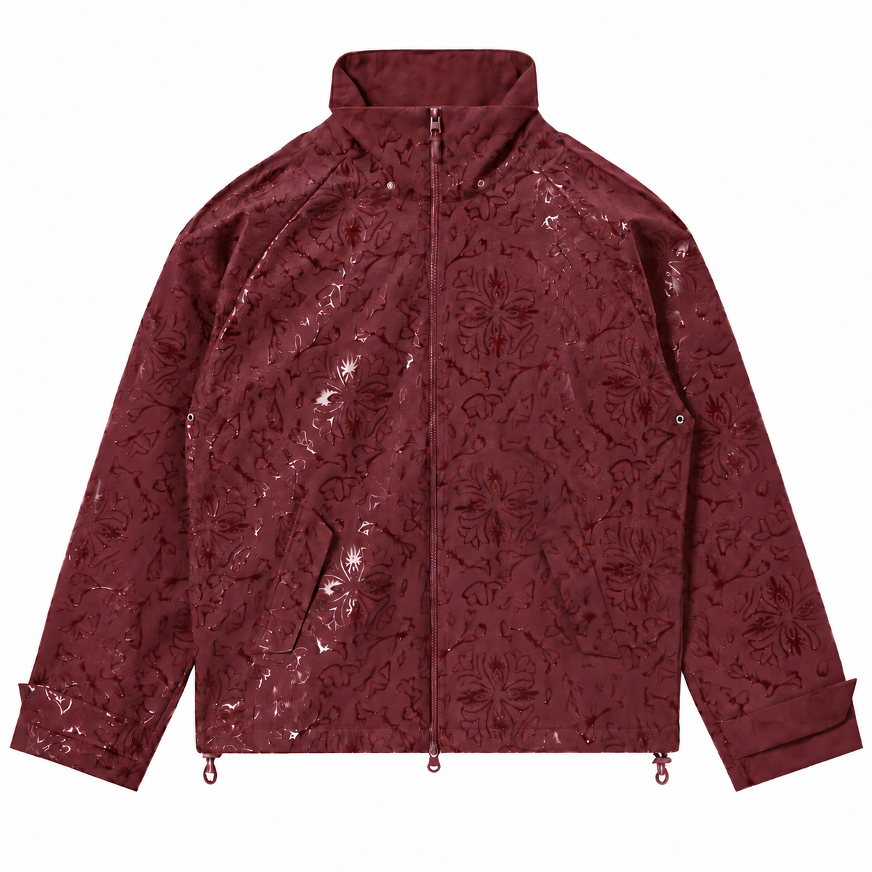 Burgundy Vanguard water-reactive rain jacket product view