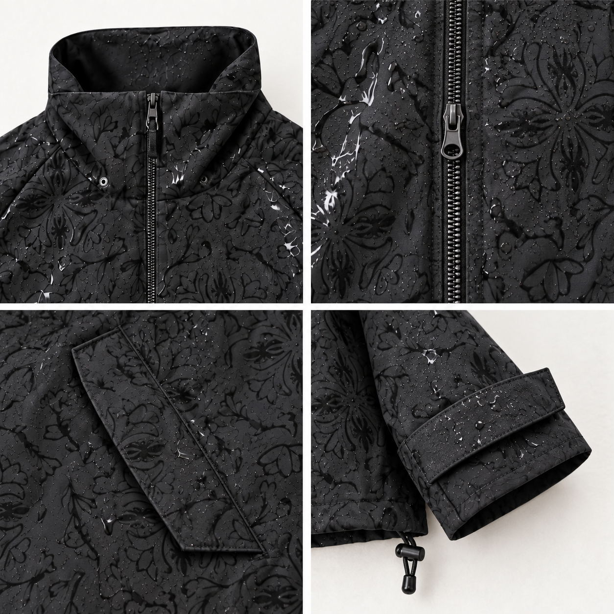Vanguard water-reactive rain jacket construction details