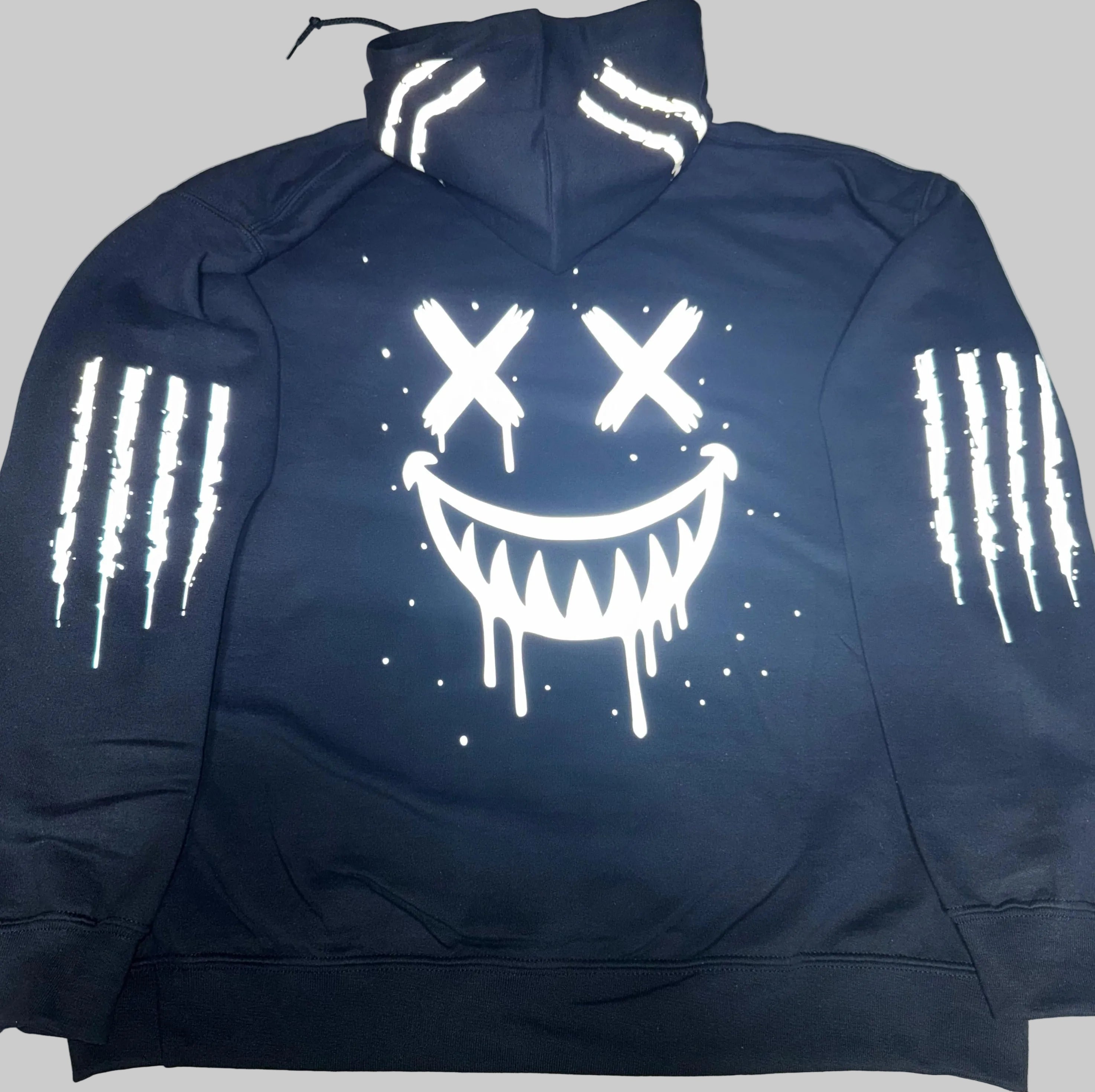 Reflective Smiley Motorcycle Hoodie - High Visibility Riding Hoodie — image 8