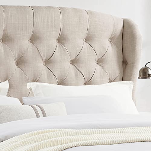 Rosevera Marcelle Bed Frame,Wingback Bed Frame with Signature Design Adjustable Headboard,Upholstered with Button Tufting Bed for Bedroom