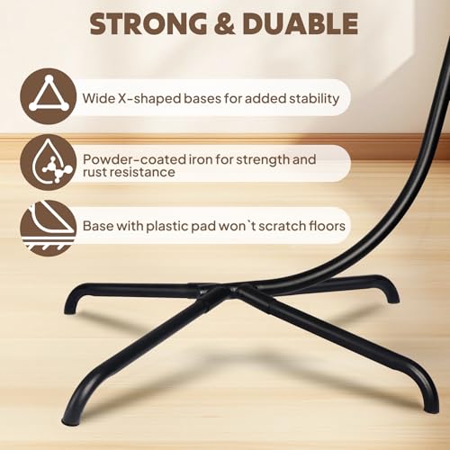 Chihee Egg Chair Foldable Wicker Rattan Hanging Chair Swing Chair Indoor Outdoor Patio Wicker Chair Hammock Chair with Stainless Steel Hanging Kit